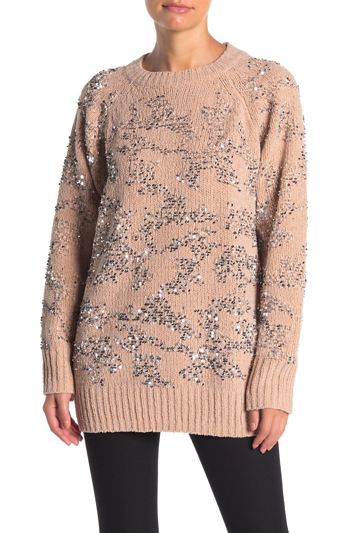 French Connection Synthetic Rosemary Sequin Knit Sweater Lyst