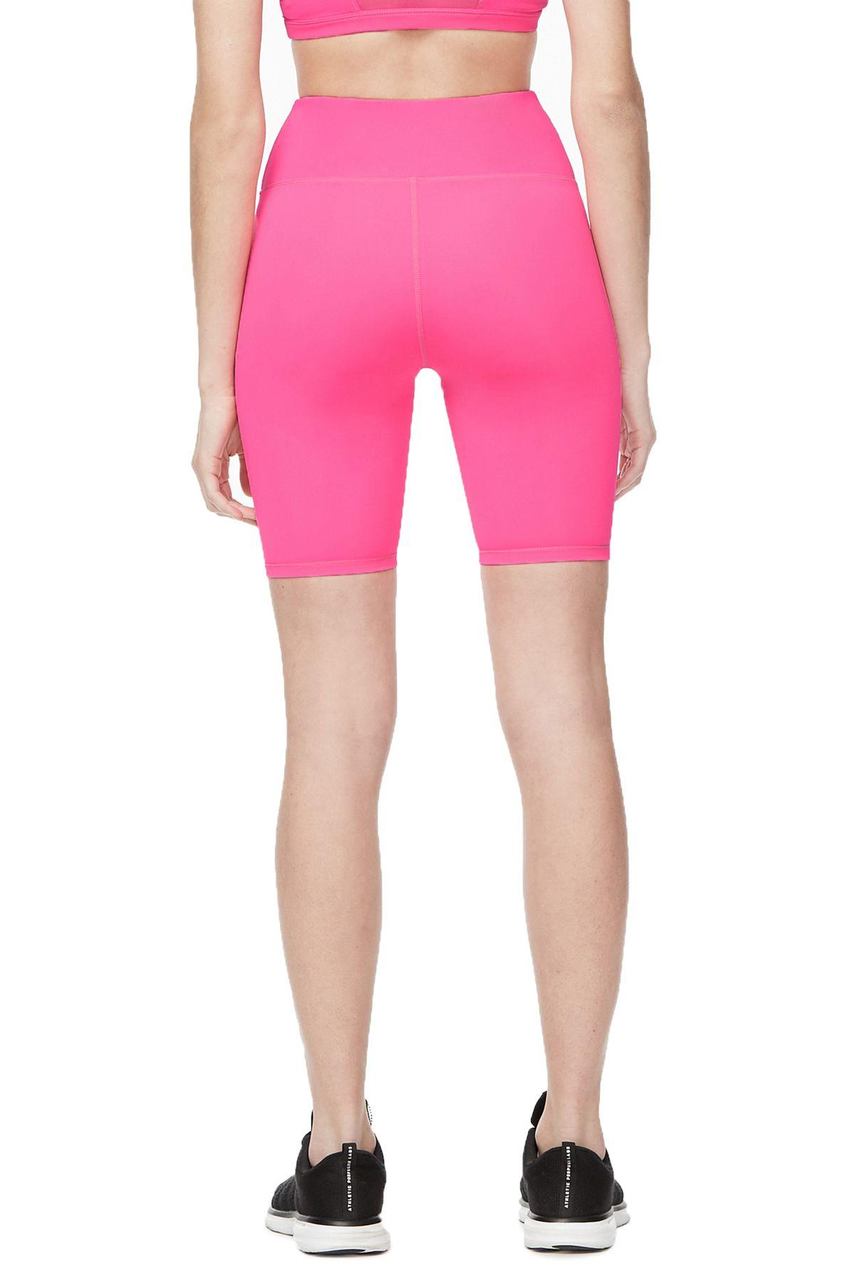 neon pink bicycle shorts