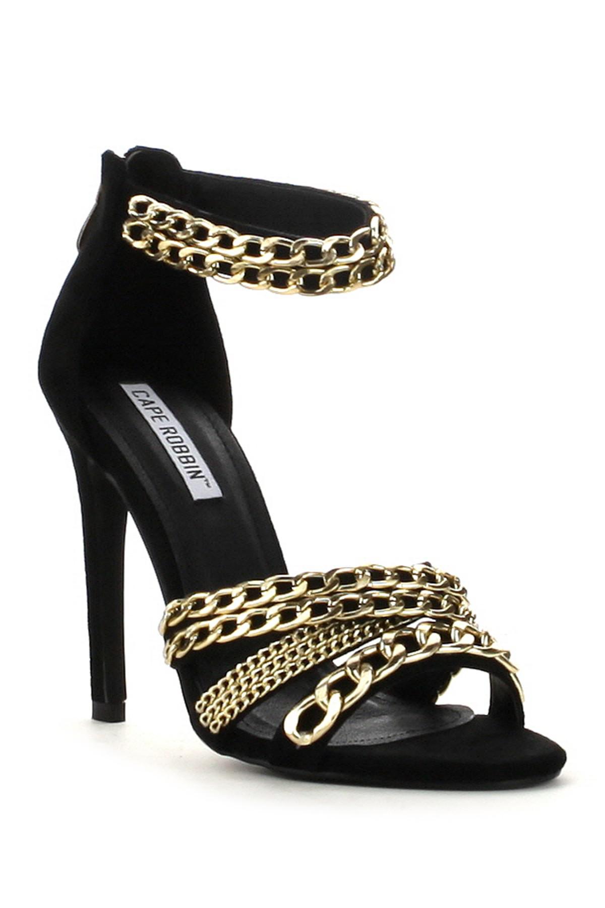 Cape Robbin Suzzy Chain Heels in Black 