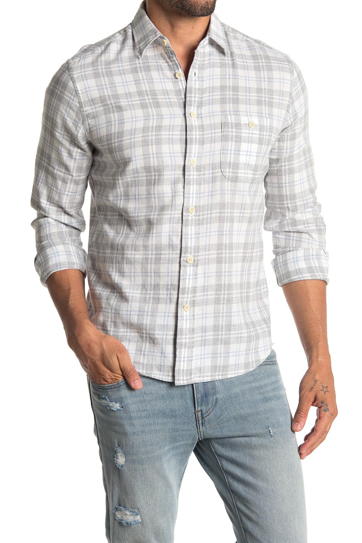 Faherty Brand Everyday Plaid Slim Fit Shirt in Gray for Men - Lyst
