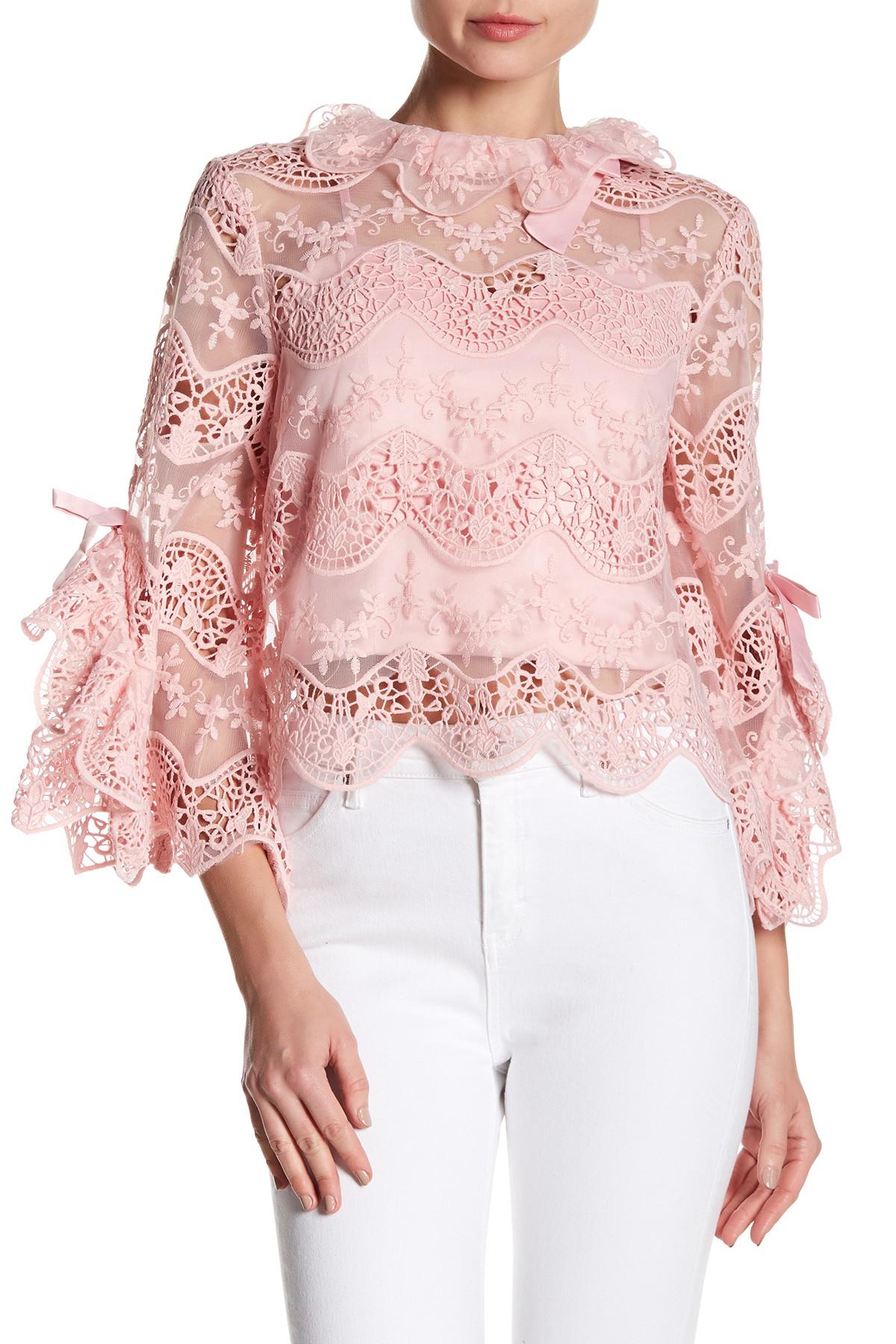lace mesh blouse