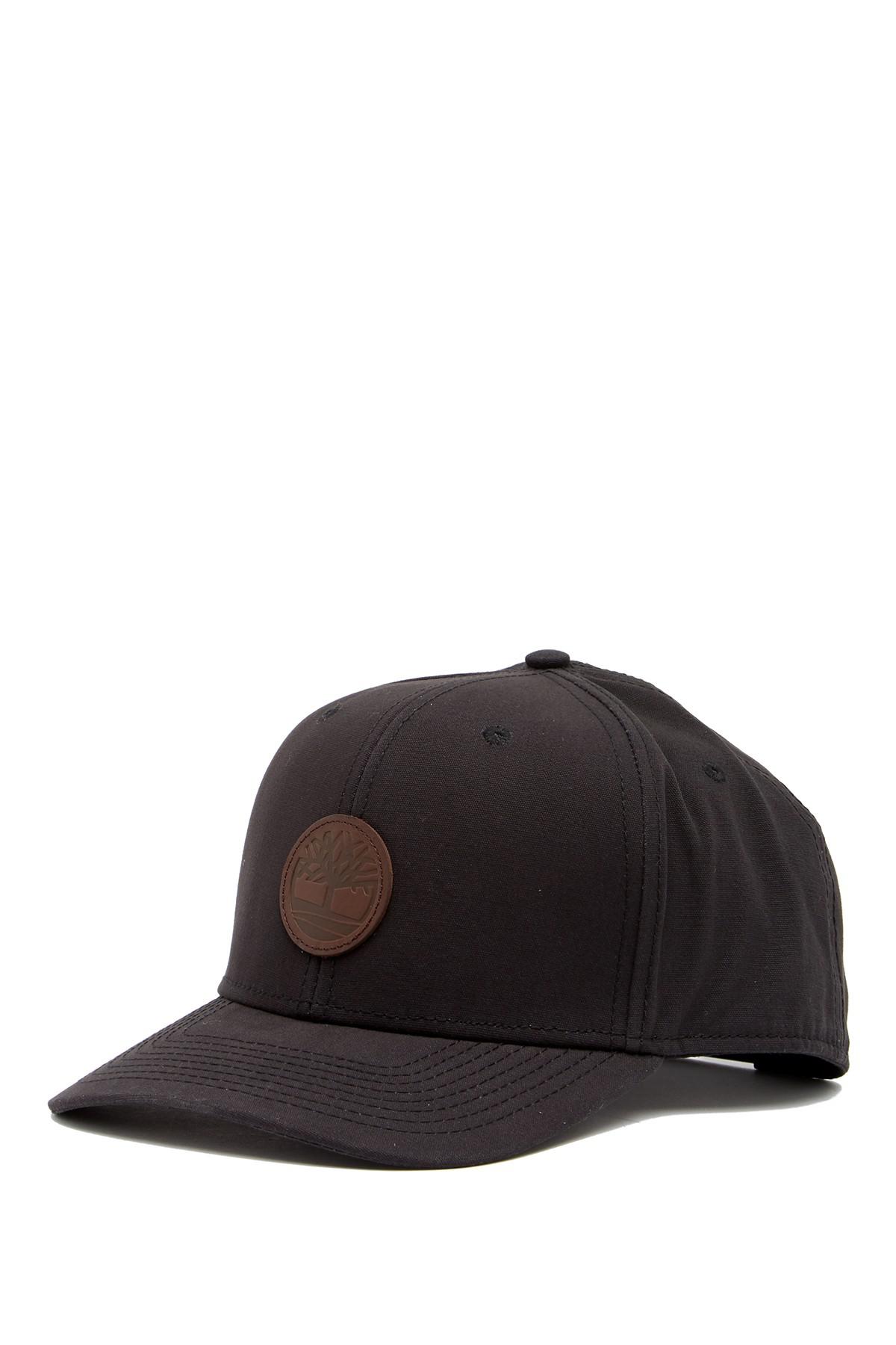 Timberland 6-panel Leather Patch Baseball Cap in Black for Men | Lyst