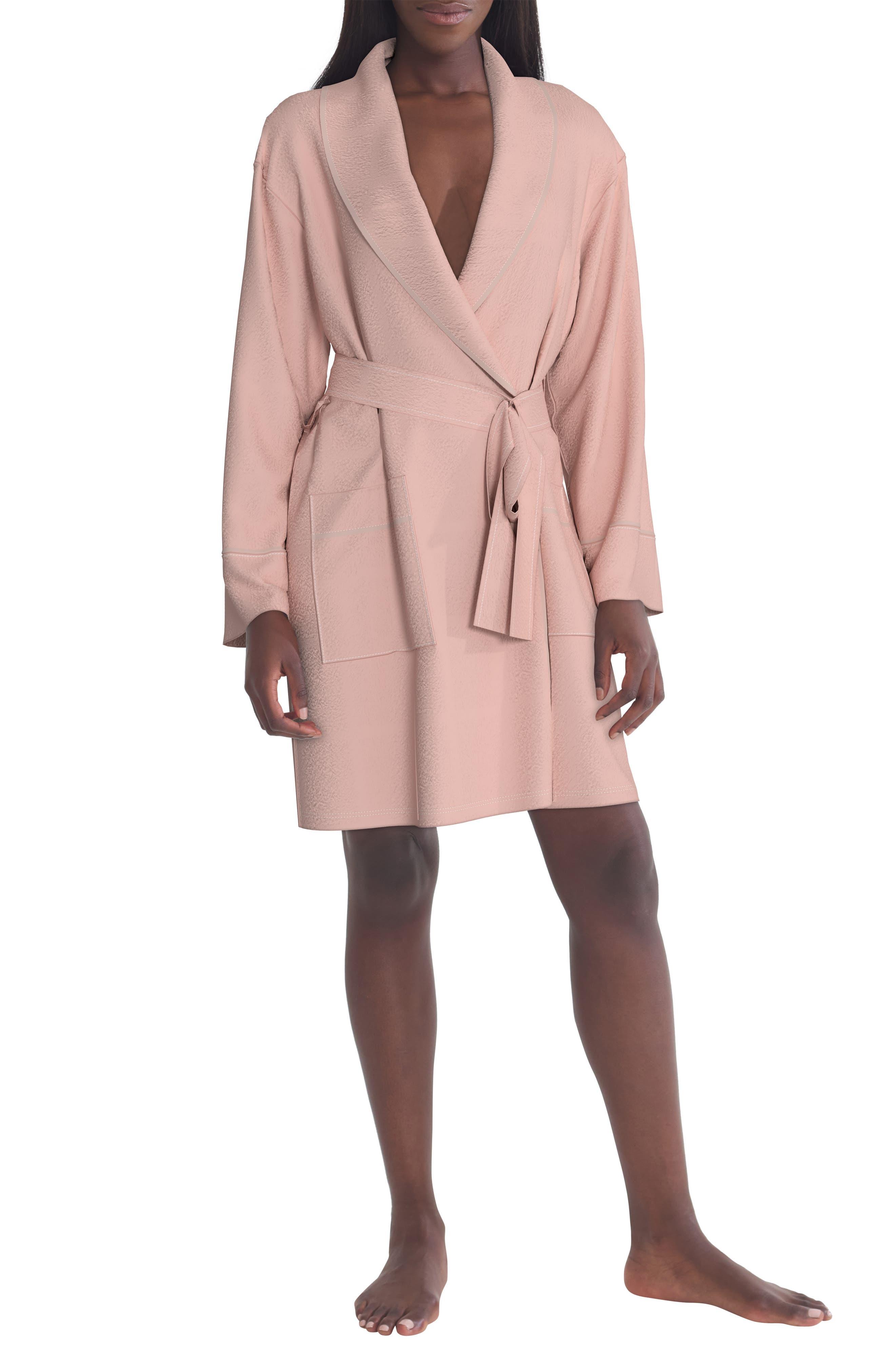 Donna Karan Lux Plush Robe In Shell At Nordstrom Rack in Pink | Lyst