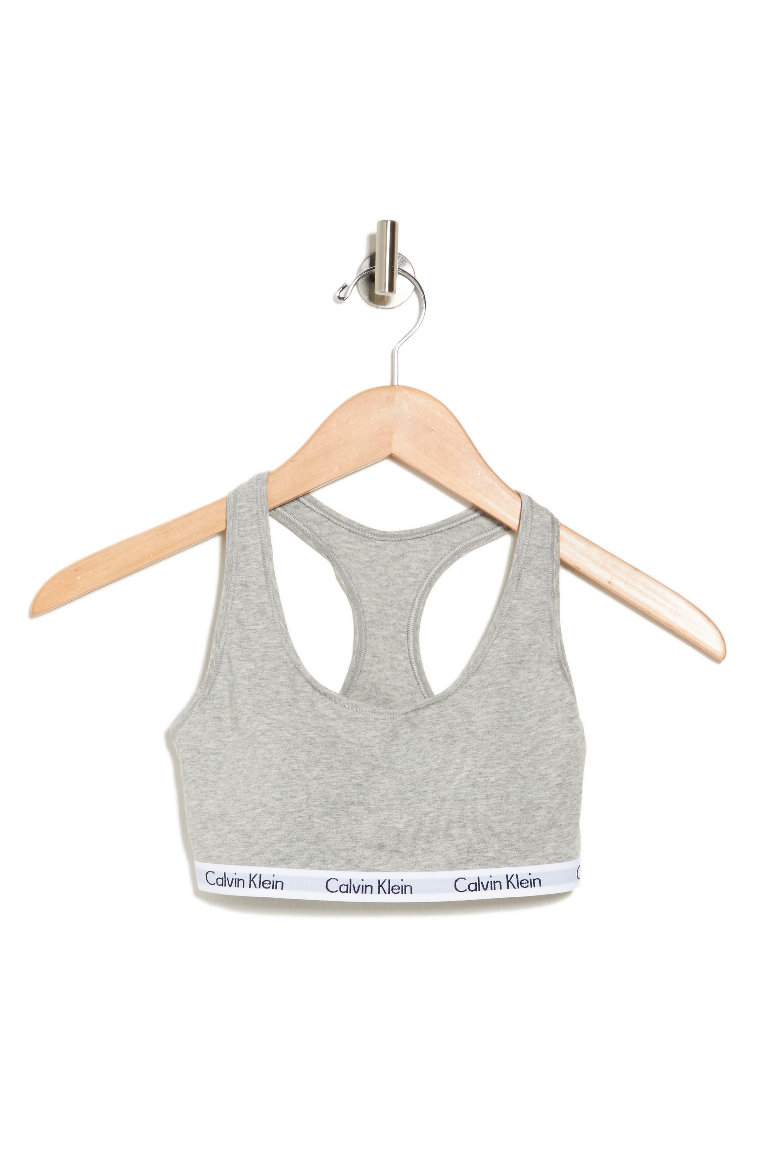 Calvin Klein Carousel Racerback Bralette In P7a Grey Heathe At Nordstrom  Rack in White | Lyst