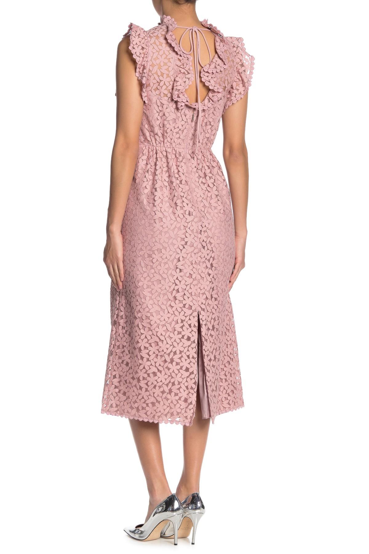 Kate Spade Ruffled Lace Dress in Pink Lyst