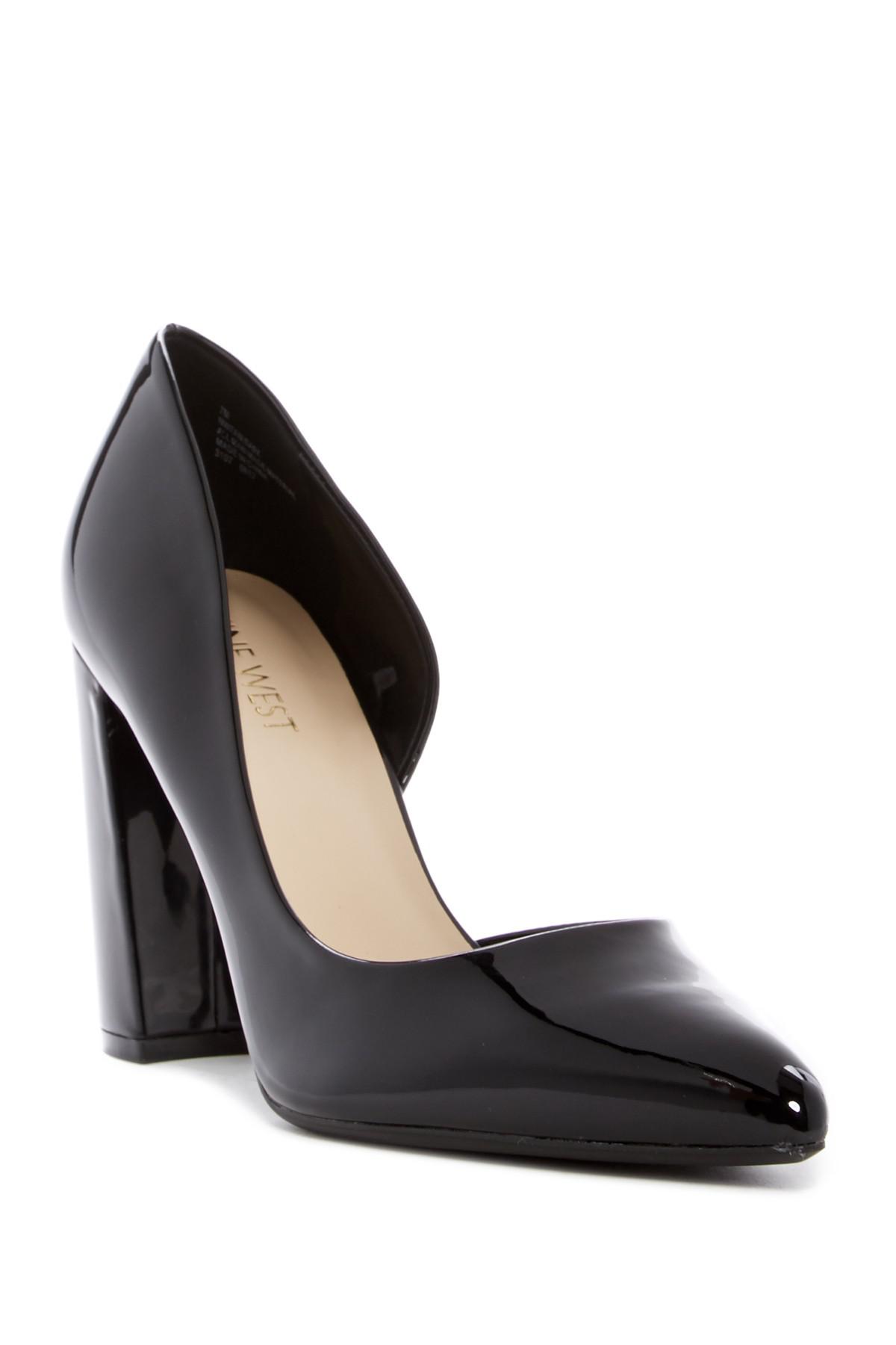 nine west black block heels