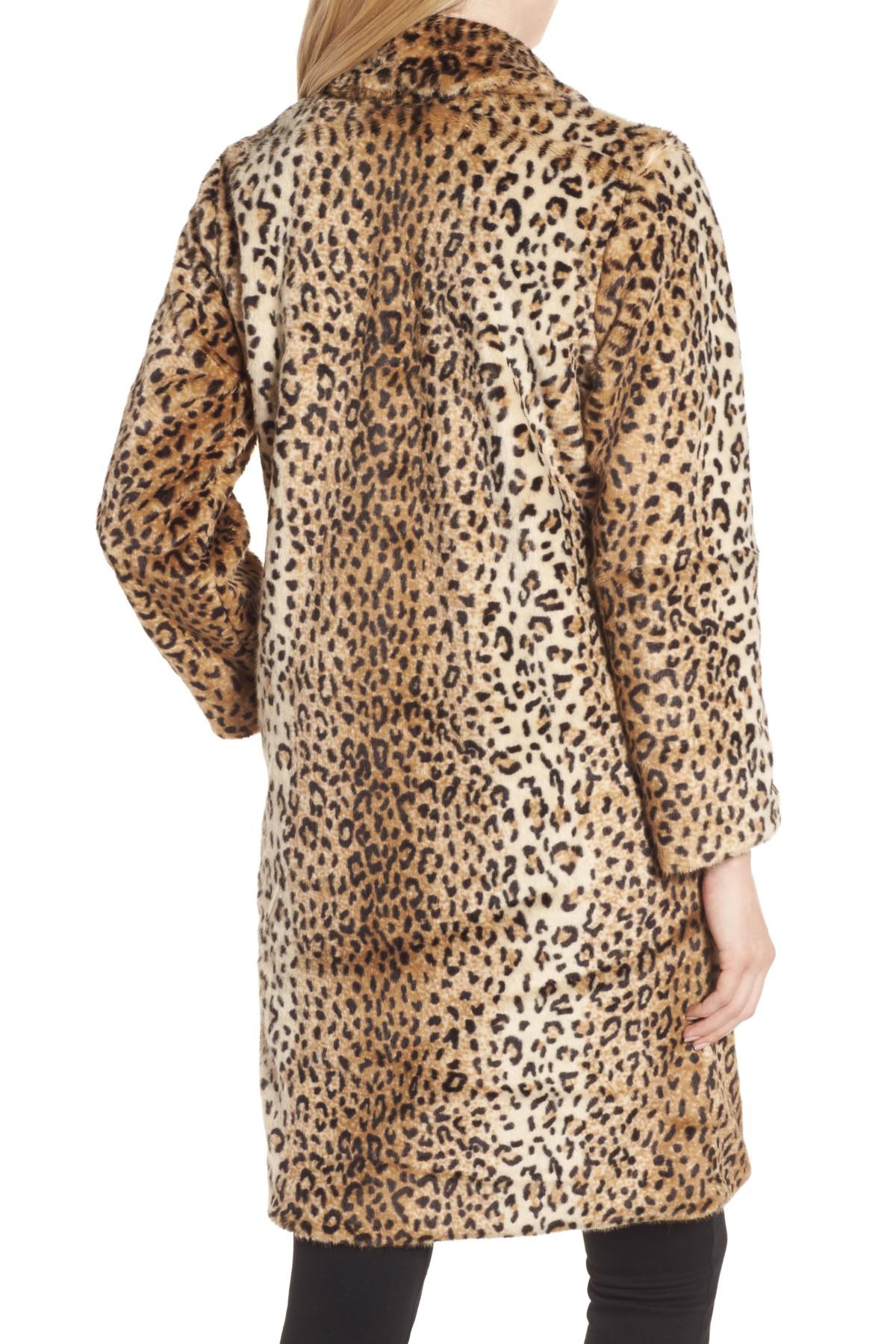 Chelsea28 Leopard Print Faux Fur Jacket in Tan Leopard Print (Brown) - Lyst