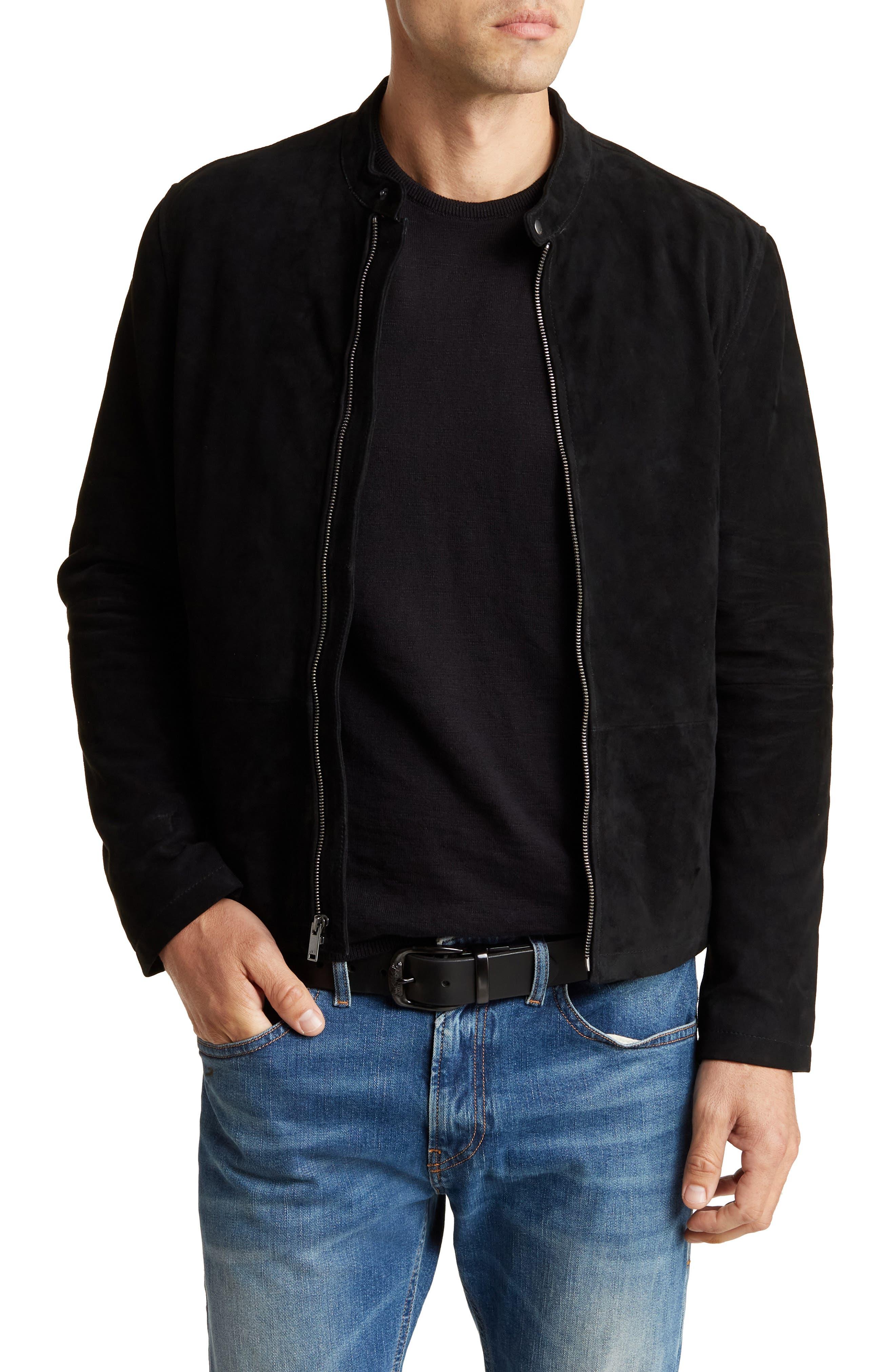 Black suede hotsell racer jacket