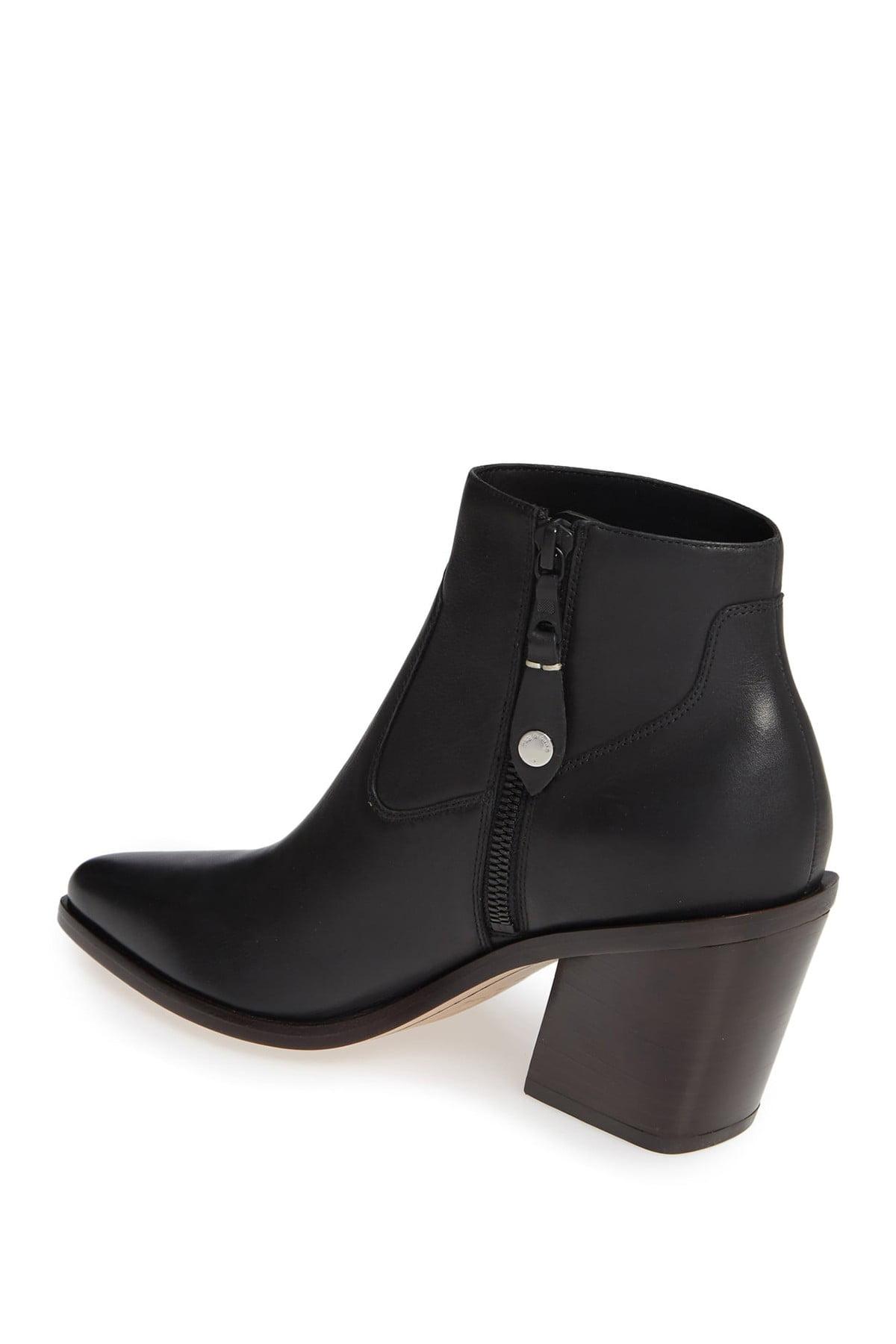 Rag & Bone Leather Razor Western Bootie in Black - Lyst