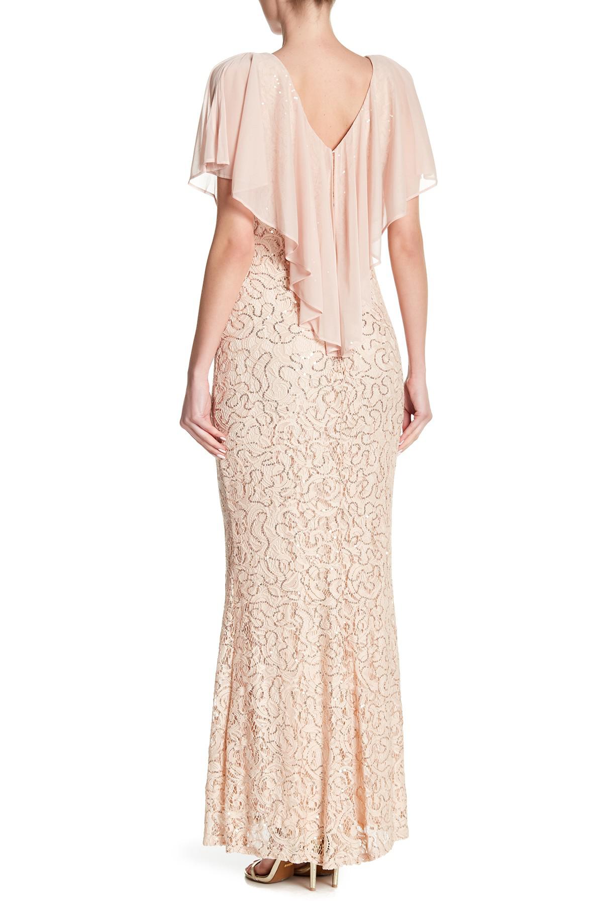 marina chiffon popover lace gown