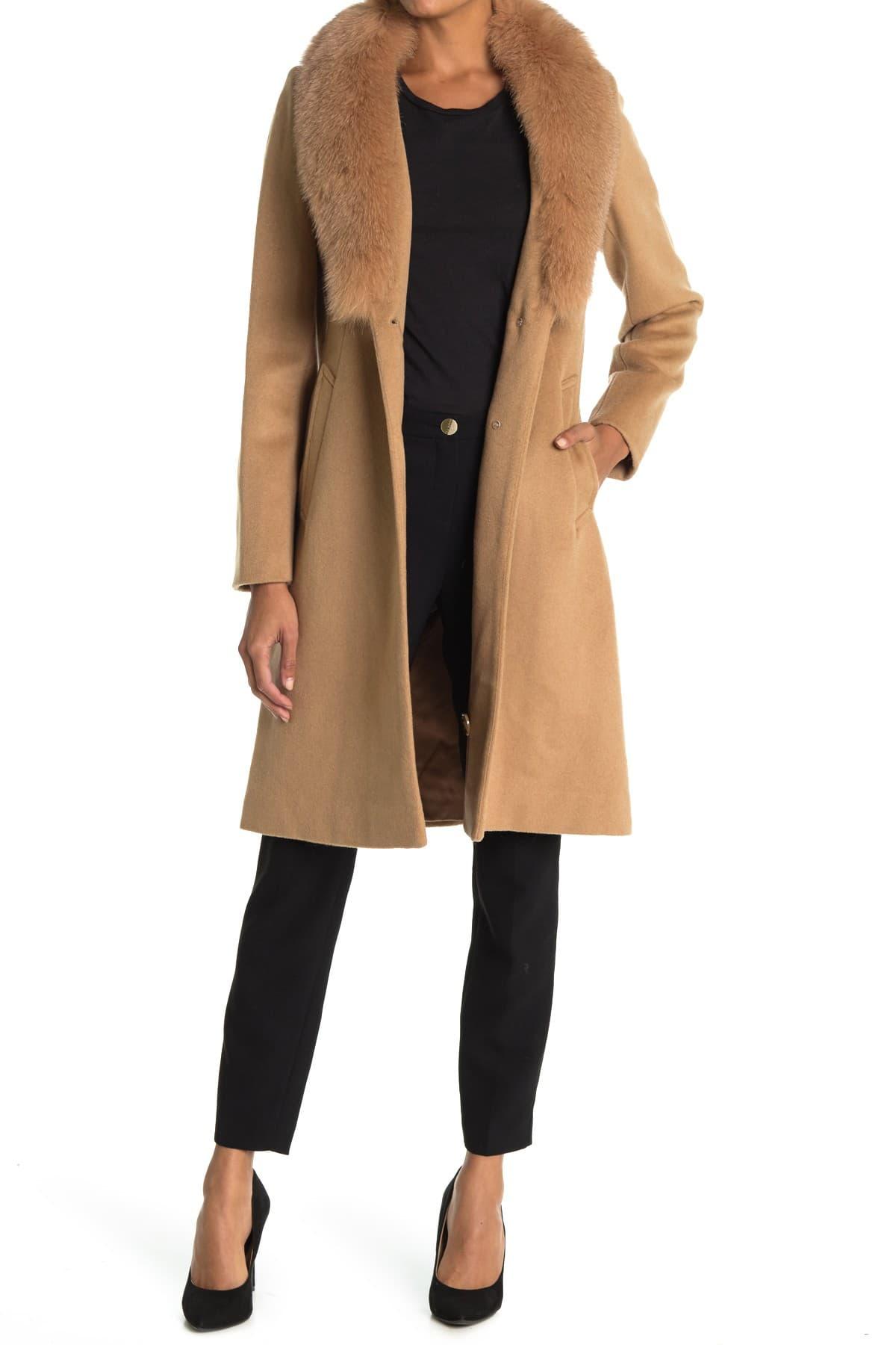 cashmere coat with mink collar