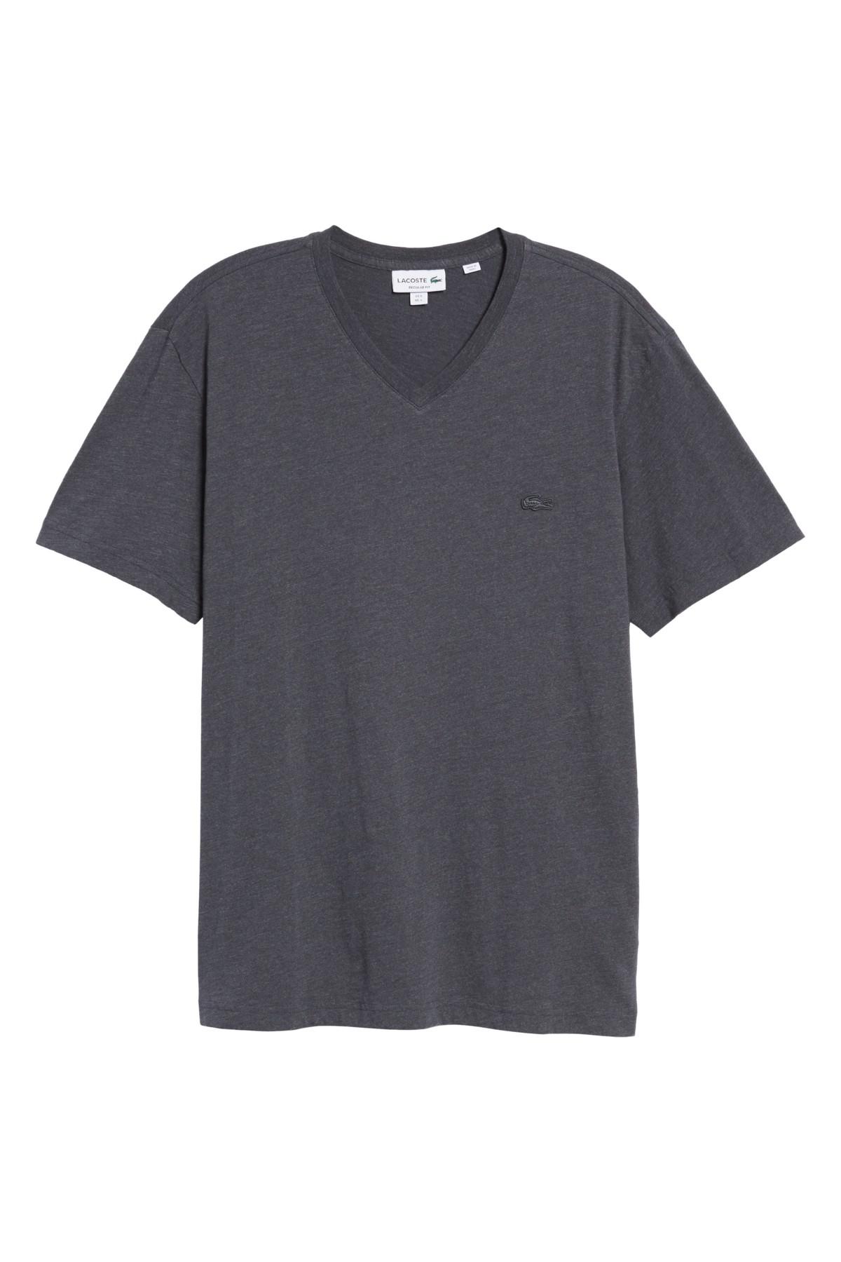 Lyst - Lacoste V-neck T-shirt in Gray for Men