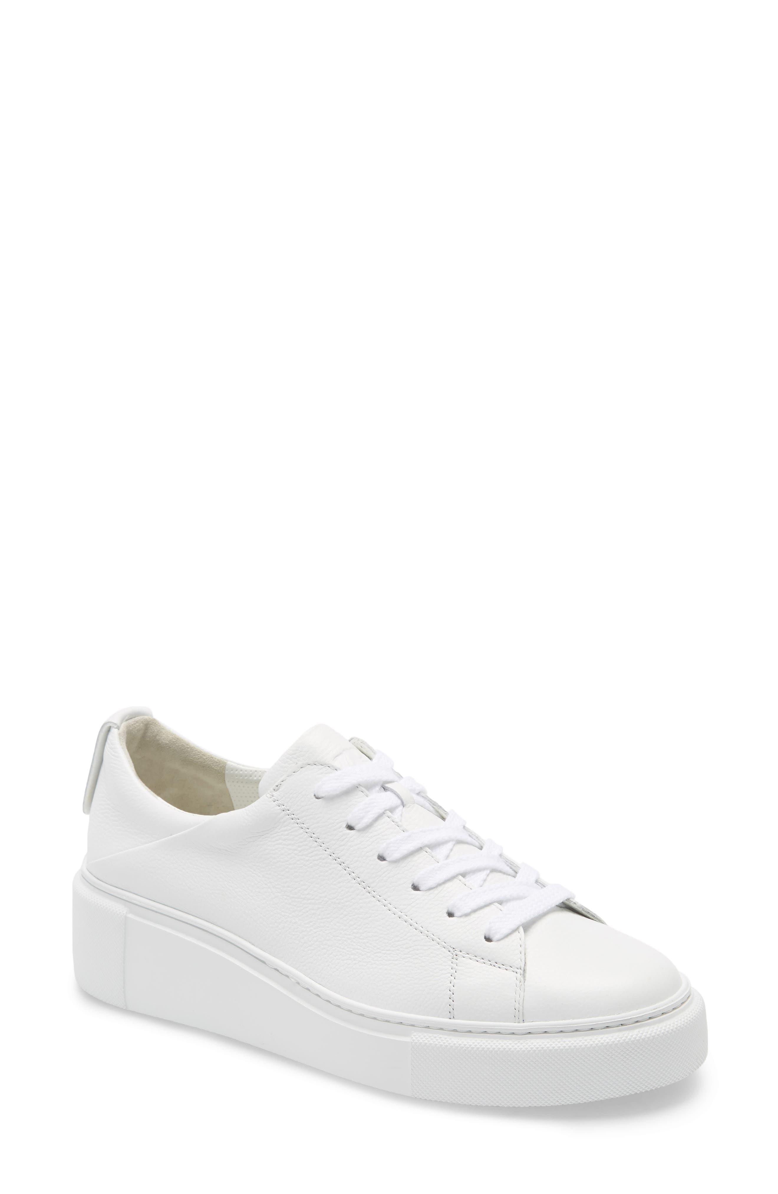 Paul Green Debbie Wedge Sneaker In White Mc Leather At Nordstrom Rack in  Black | Lyst