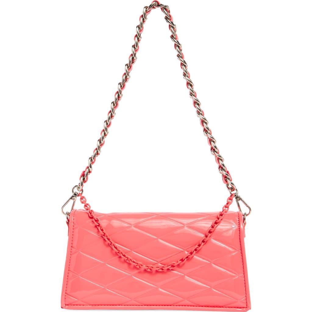 Steve Madden Brona Quilt Embossed Patent Shoulder Bag in Red