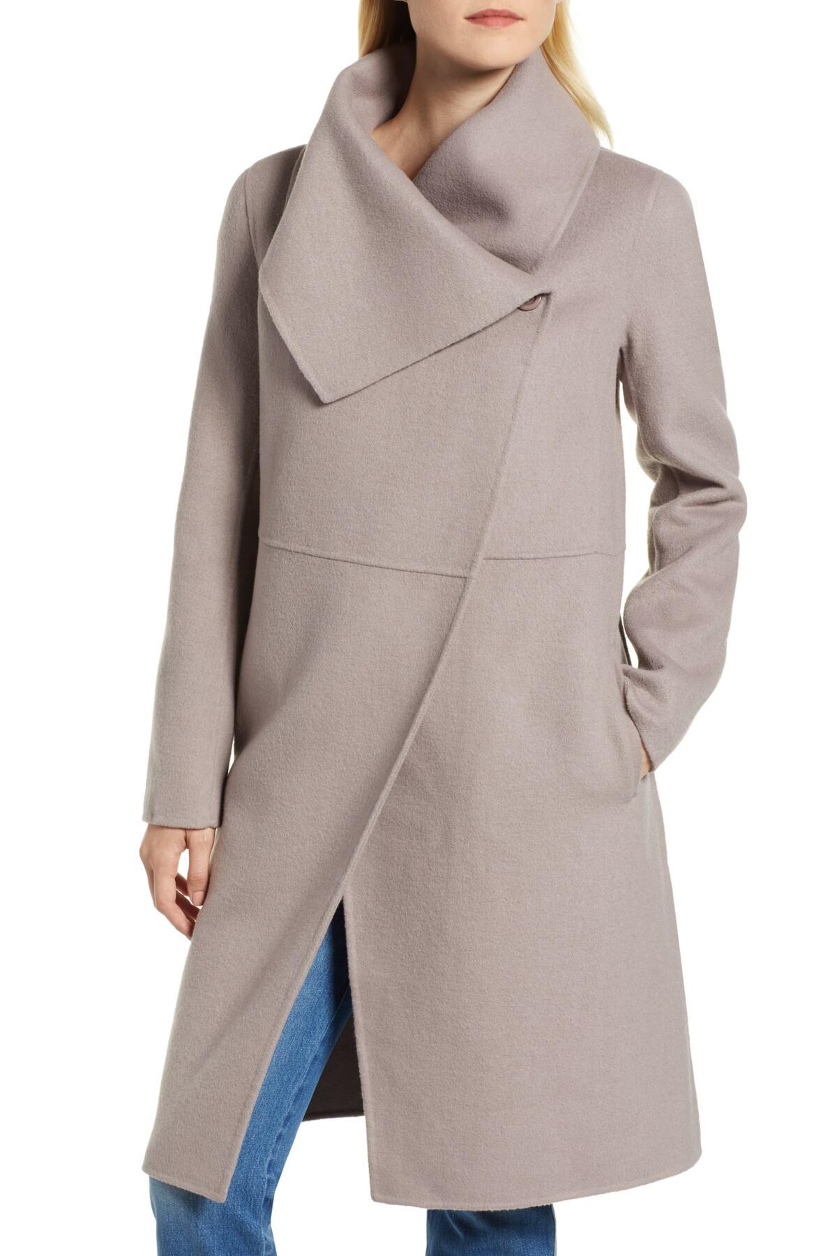 halogen double faced shawl coat