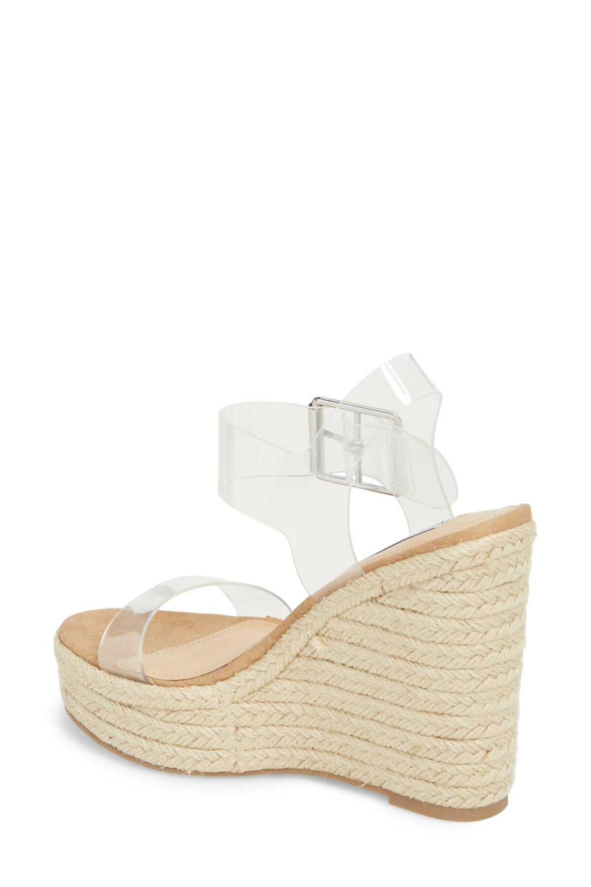 steve madden splash translucent platform wedge espadrilles
