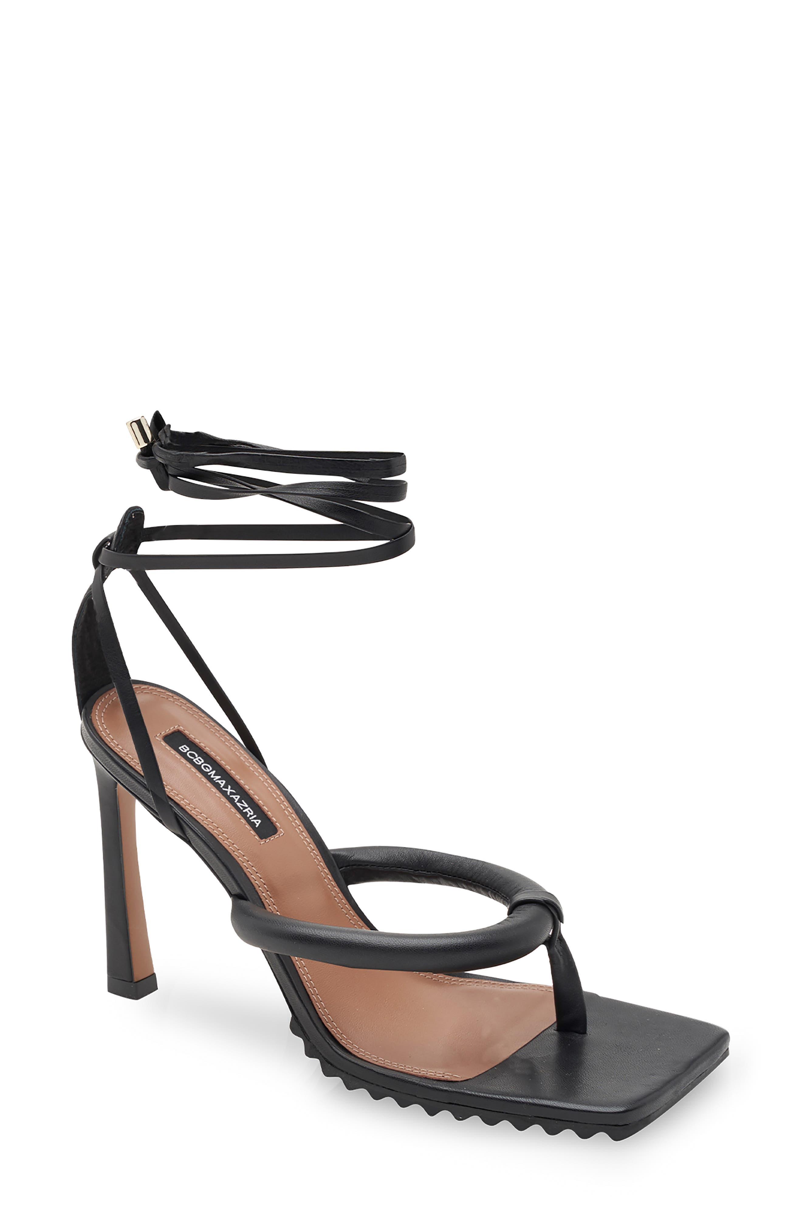 Bcbg black strappy heels sale