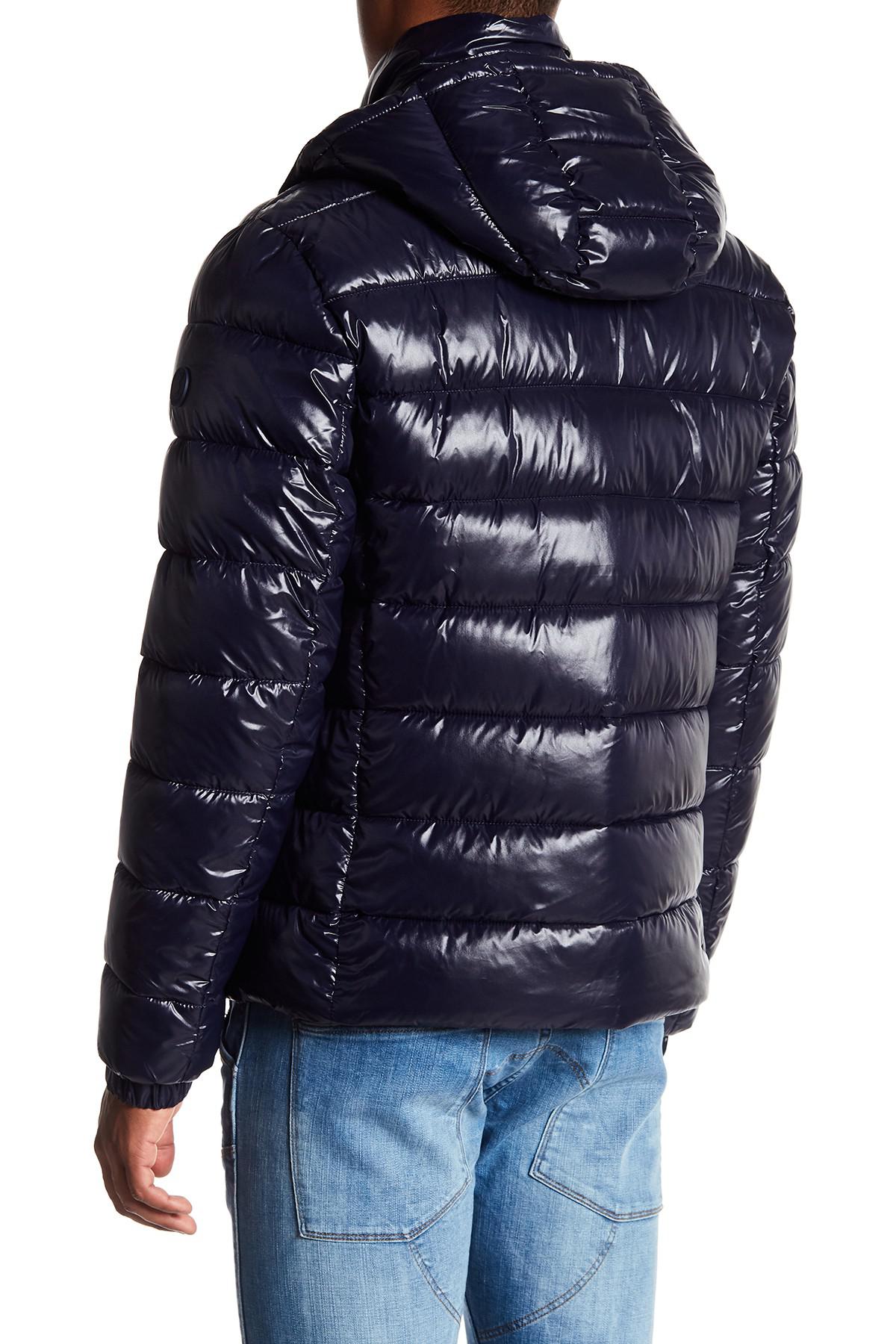 Save The Duck Synthetic Shiny Hooded Quilted Puffer Jacket in 09 Navy ...