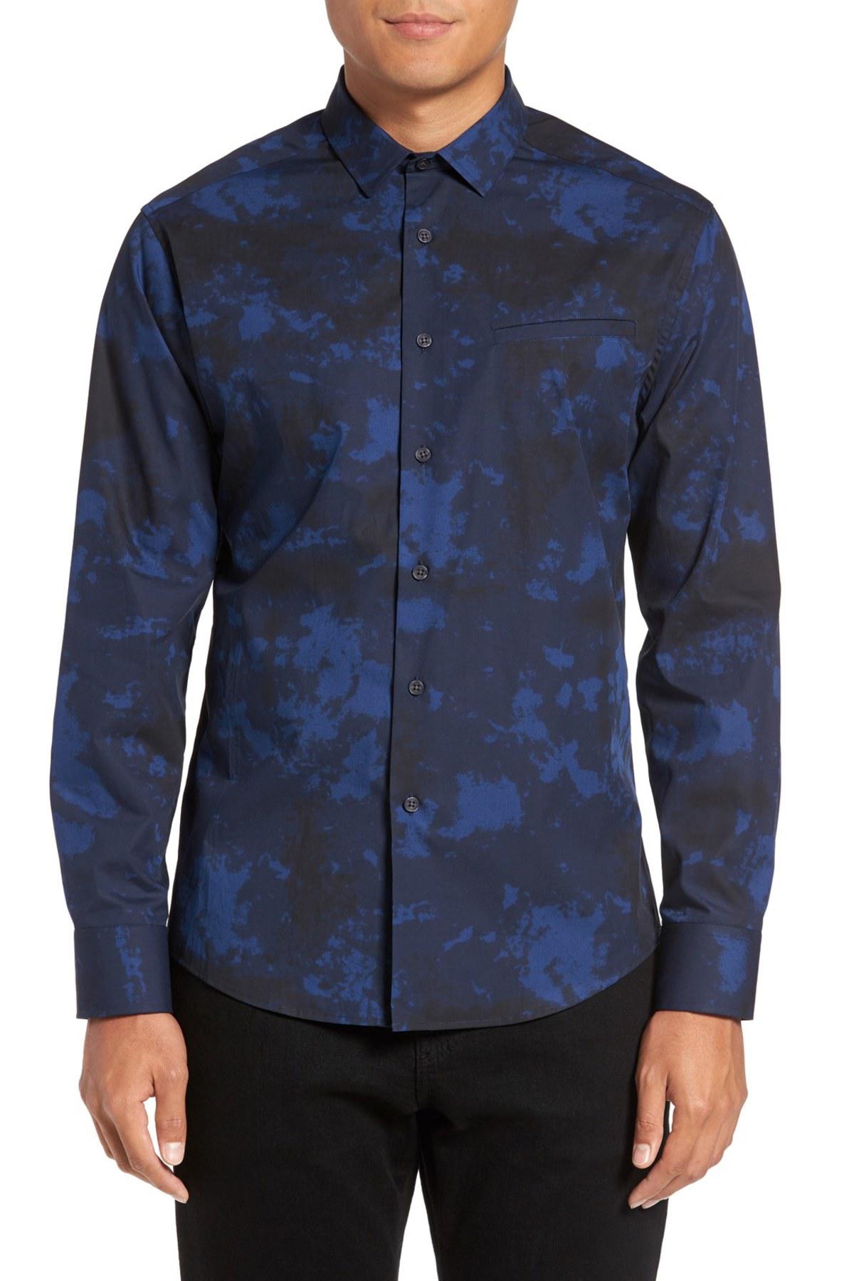 Lyst Vince Camuto Slim Fit Sport Shirt in Blue for Men