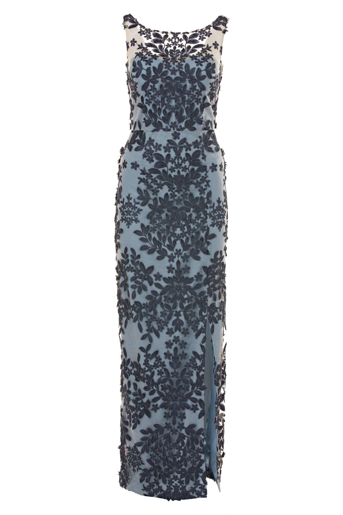 js collections leaf embroidered gown