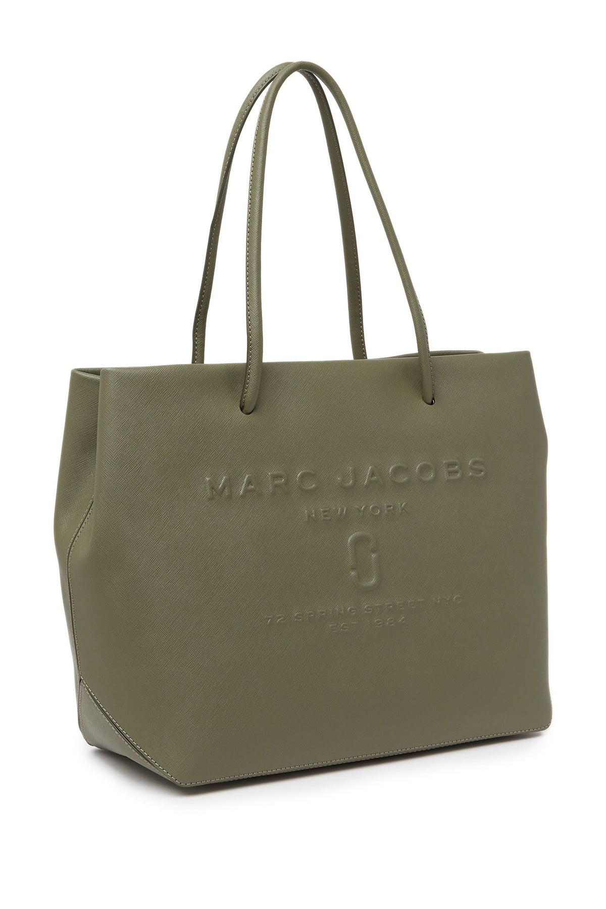 Marc Jacobs Logo Embossed Saffiano Leather Tote Bag in Green Lyst