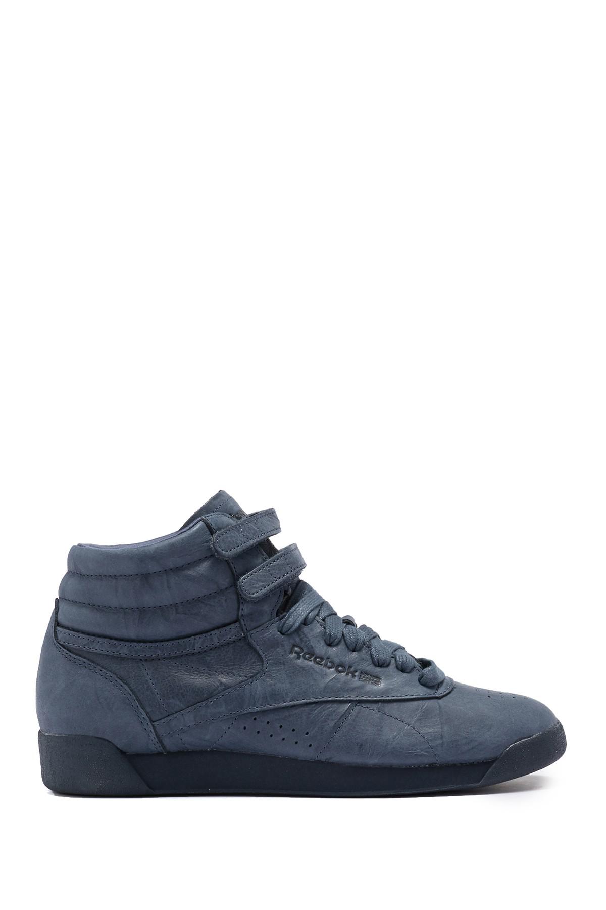 Reebok Leather Freestyle Hi Fbt Sneaker in Blue - Lyst