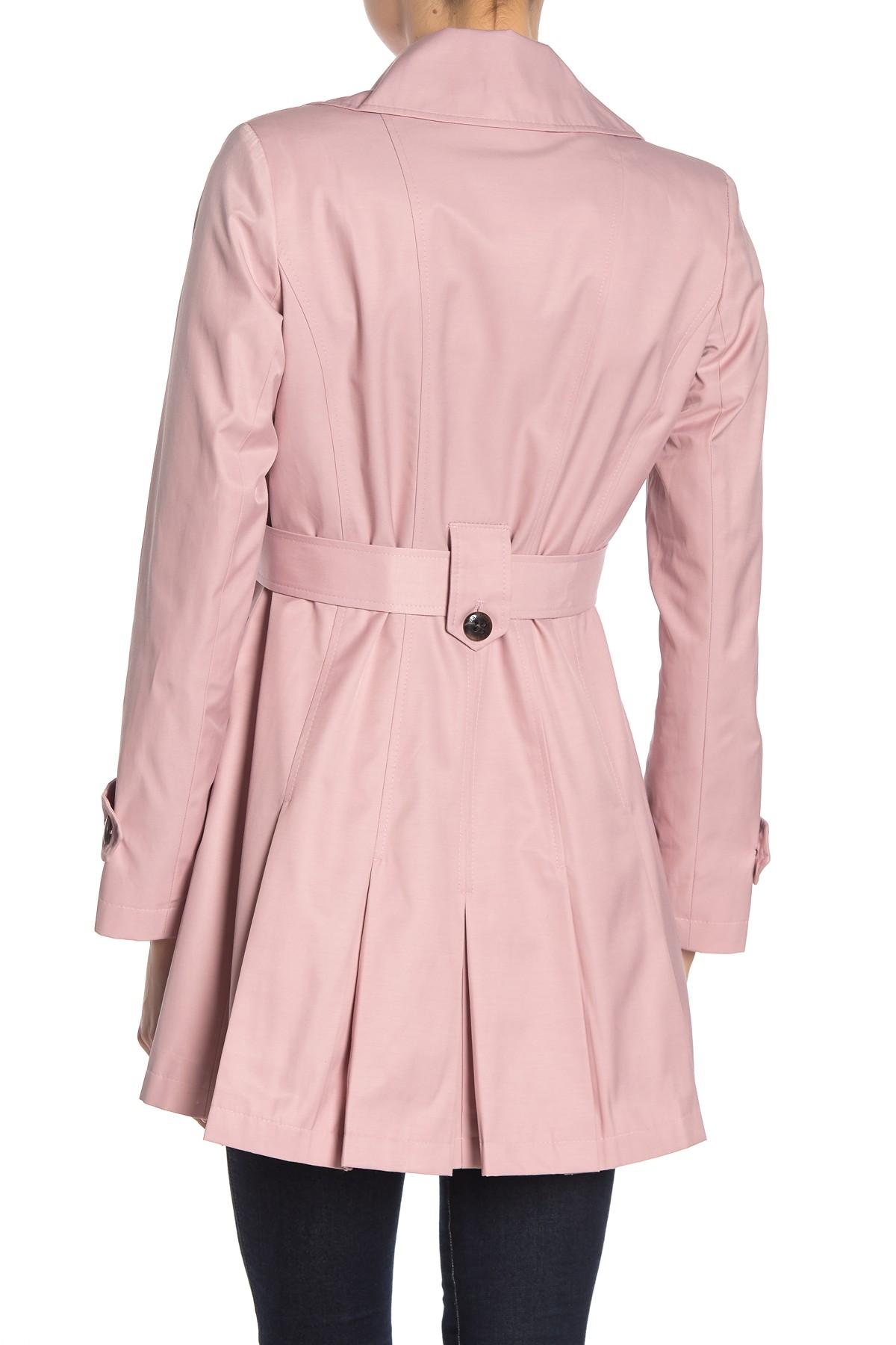 Via Spiga Synthetic Pleated Hooded Trench Coat in Pink - Lyst
