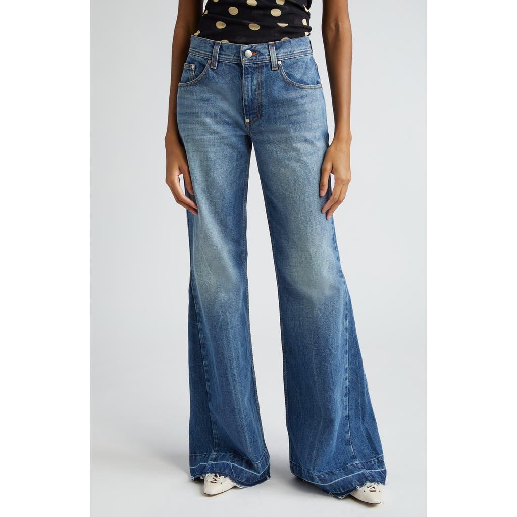 デニム・ジーパン STELLA MCCARTNEY LEOPARD PRINT FLARED JEANS Stella McCartney Kids - Girls Blue Flared Denim Jeans