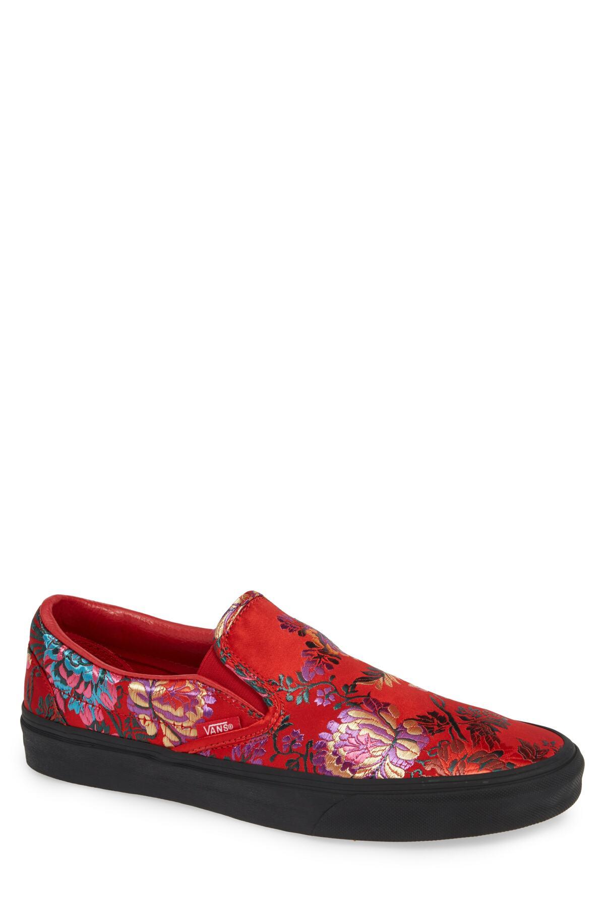 vans slip on festival satin
