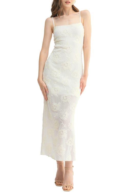 Lush Floral Textured Midi Dress in White Lyst