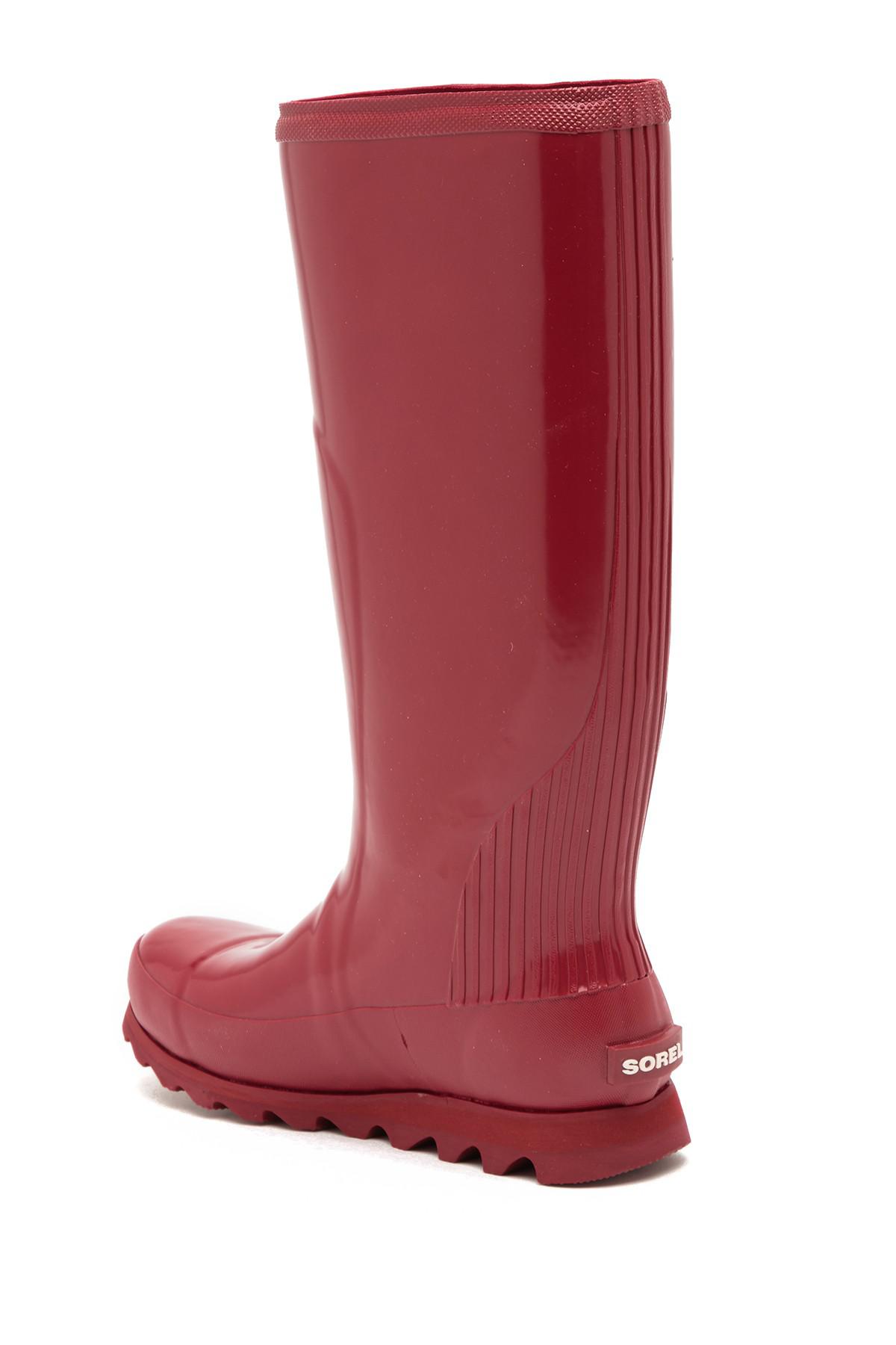 sorel red rain boots