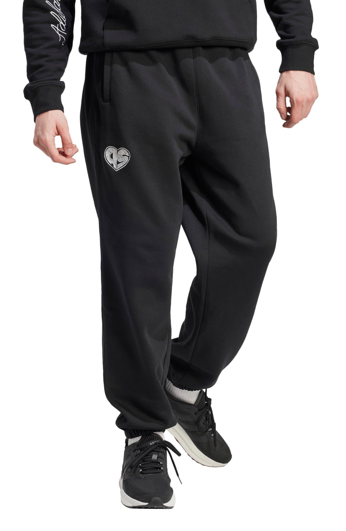 adidas Scribble Embroidered Fleece Sweatpants in Black for Men Lyst