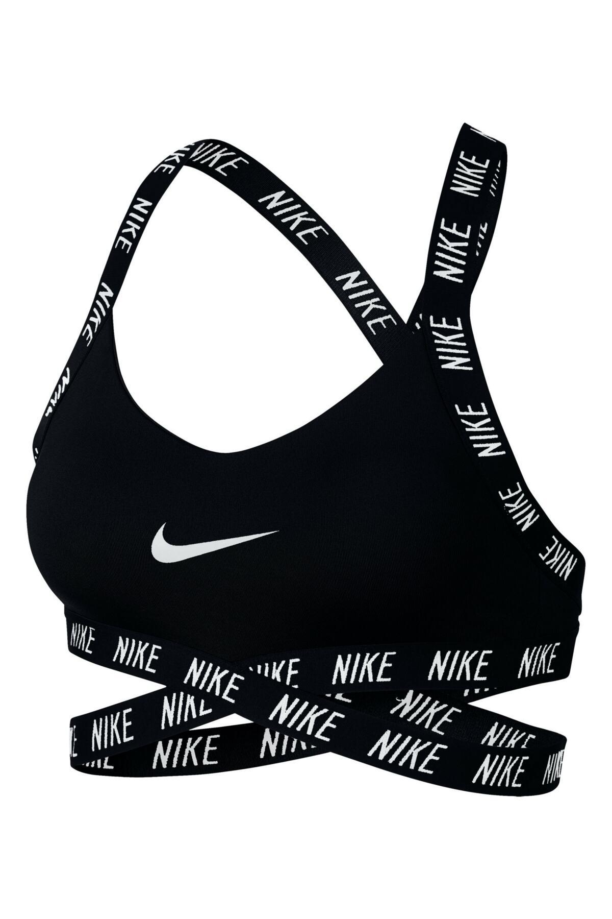Nike Synthetic Dri-fit Indy Logo Sports Bra in Black/Black/White (Black ...