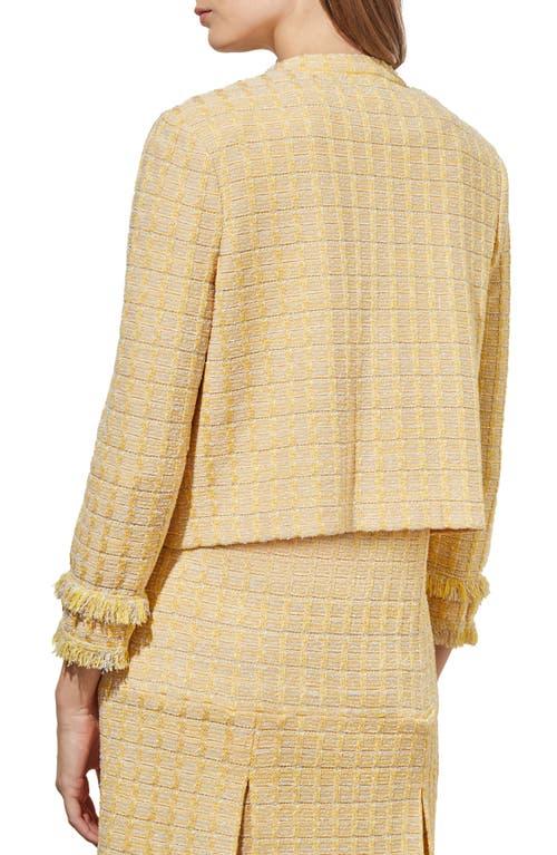 Ming Wang Fringe Wing Collar Tweed Jacket in Natural | Lyst
