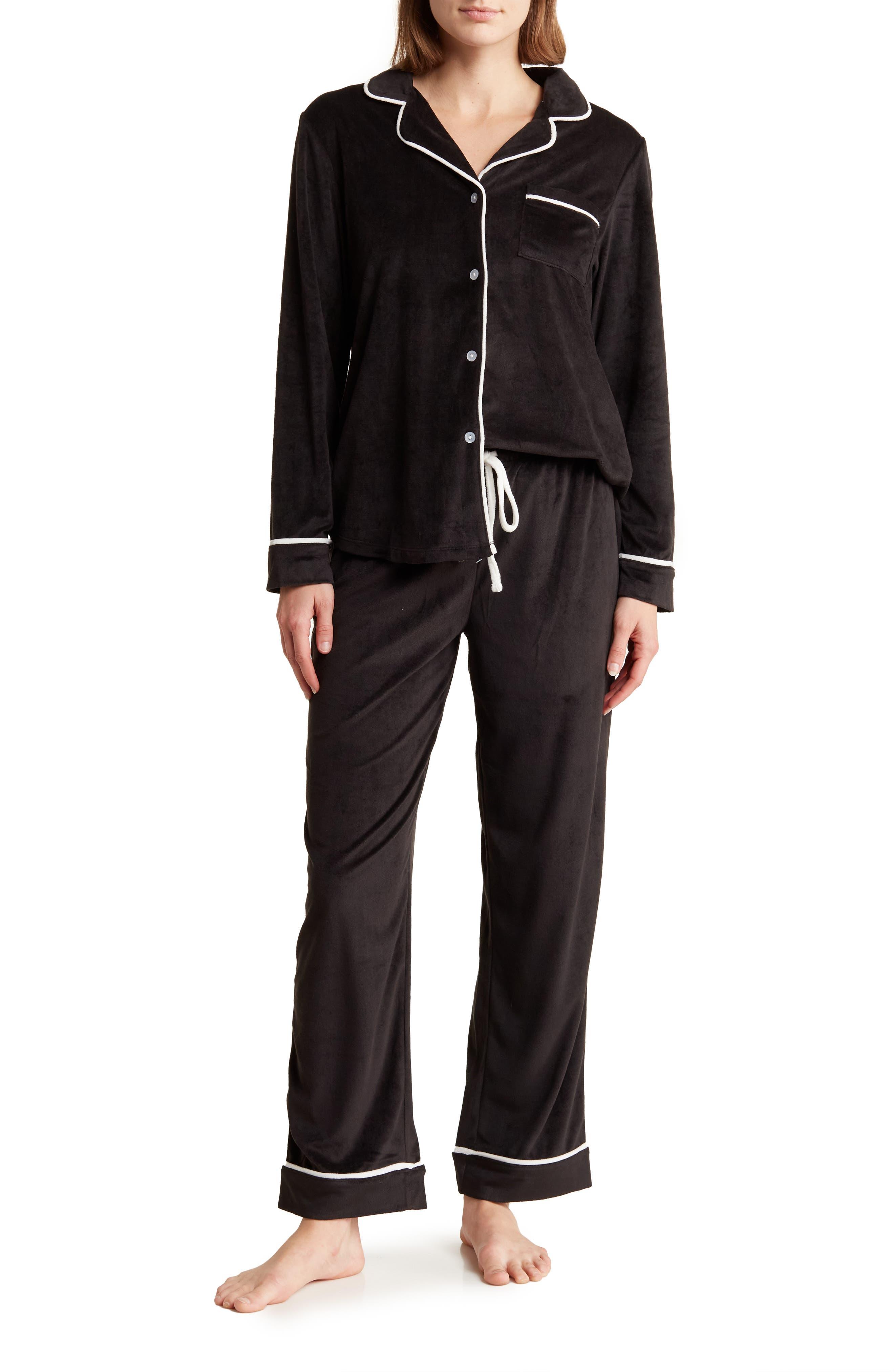 Jones New York Velour Pajamas in Black Lyst