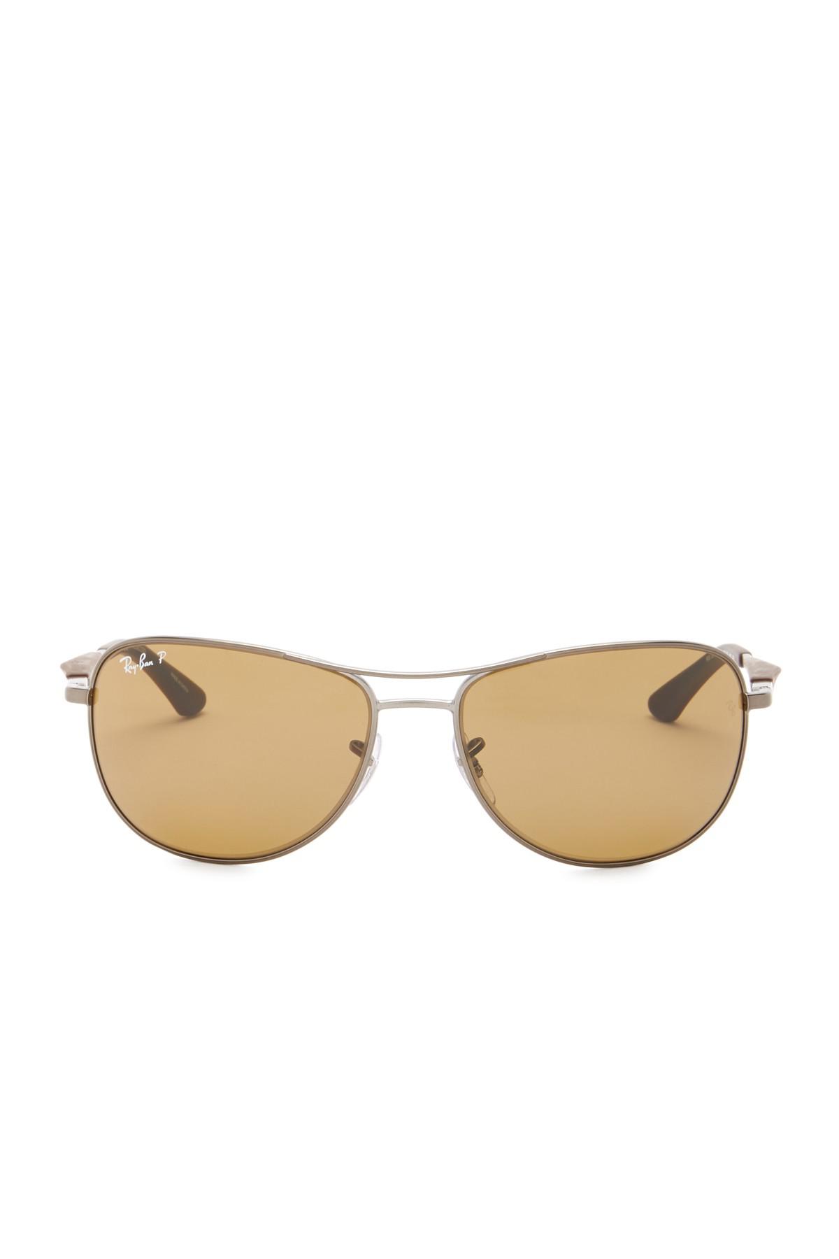 Ray Ban 59mm Polarized Aviator Sunglasses For Men Lyst