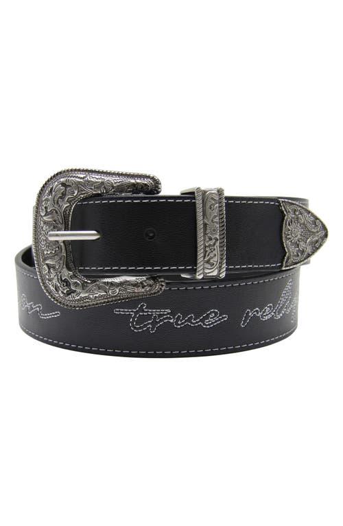 TRUE RELIGION Giddy Up Western Buckle Belt in Black for Men | Lyst