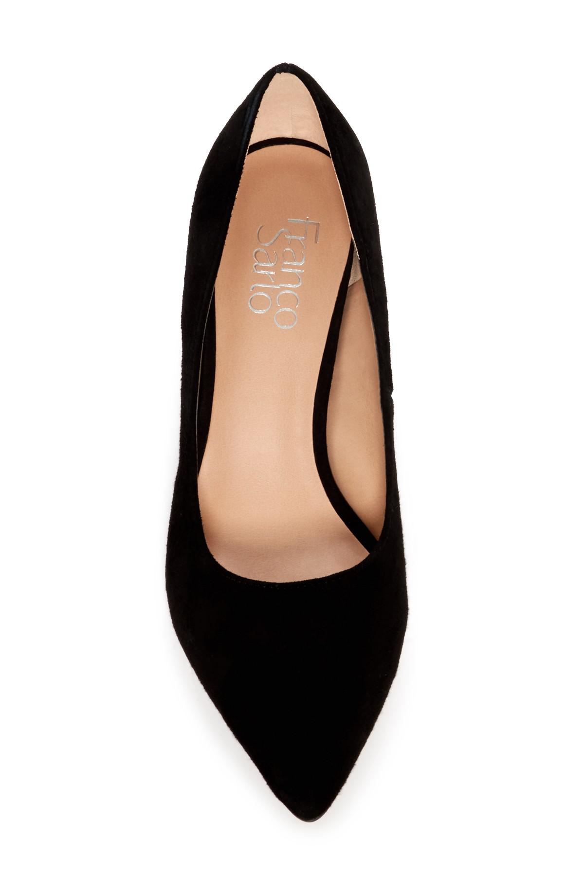 franco sarto callan suede block heel pump