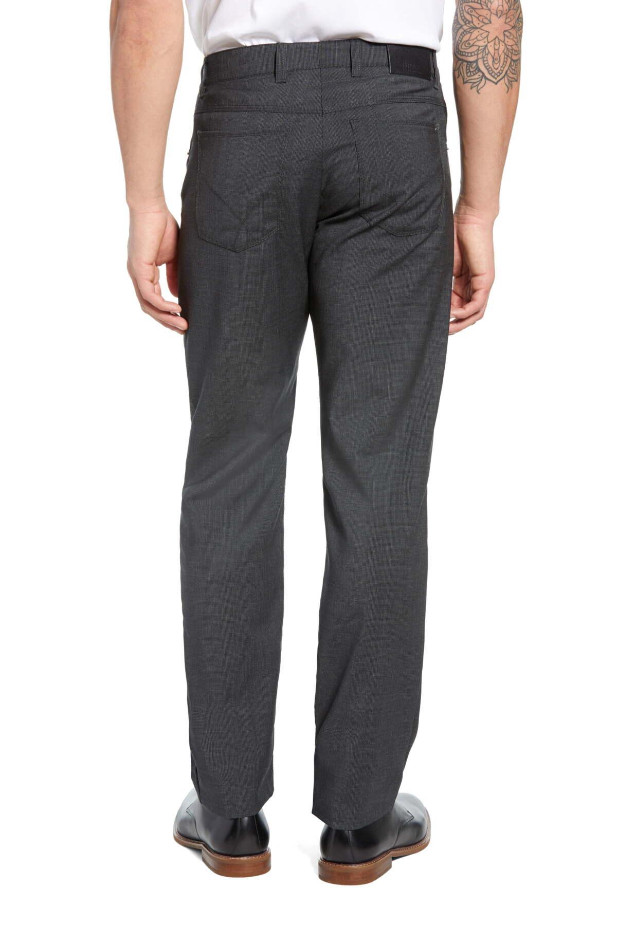 Brax Cooper Five Pocket Straight Leg Houndstooth Stretch Wool Trousers ...