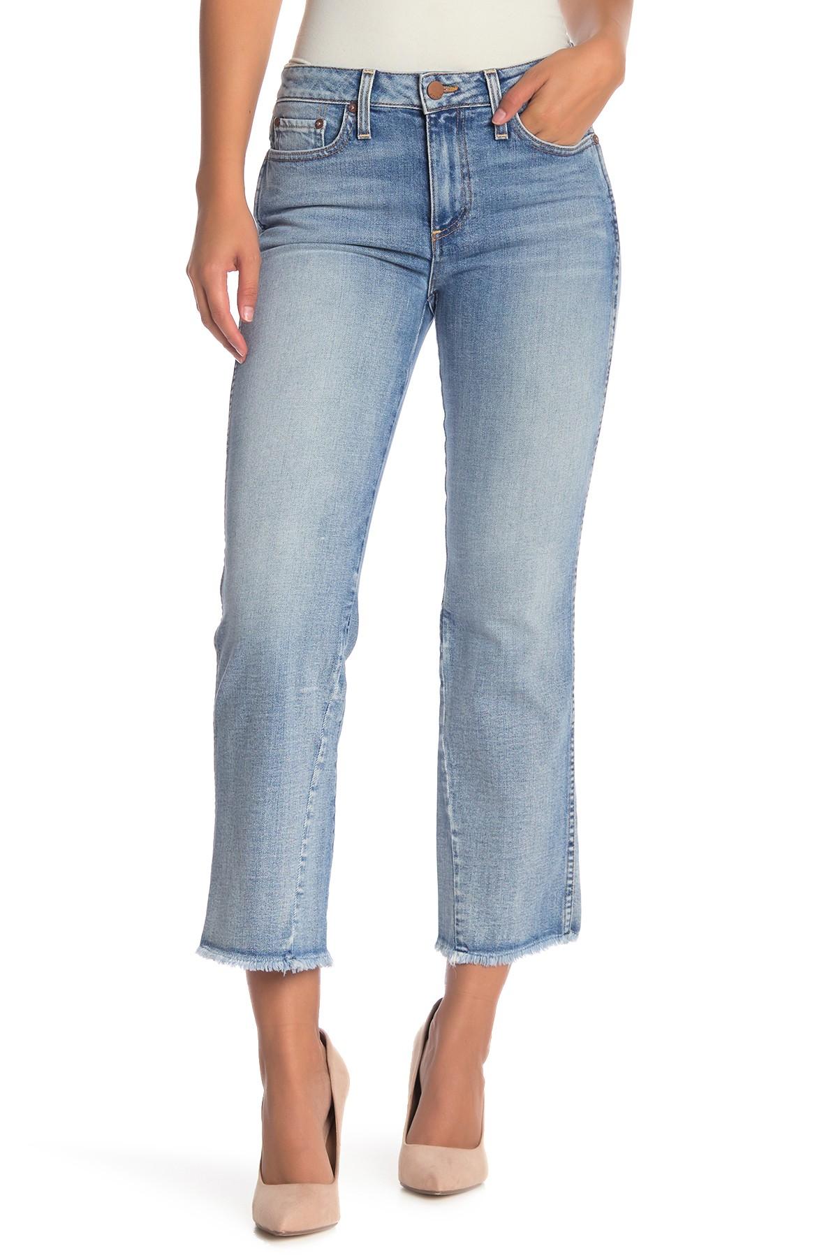 Alice + Olivia Denim Perfect Cropped Kick Flare Jeans in Blue - Lyst