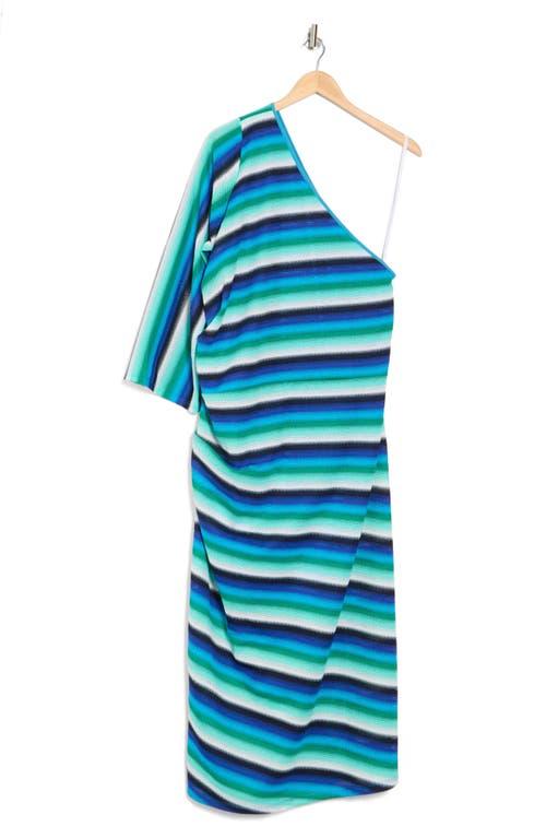 sleeveless draped front asymmetric hem dress donna morgan for maggy Donna Morgan One Shoulder Tie Waisted Draped Dress - Navy
