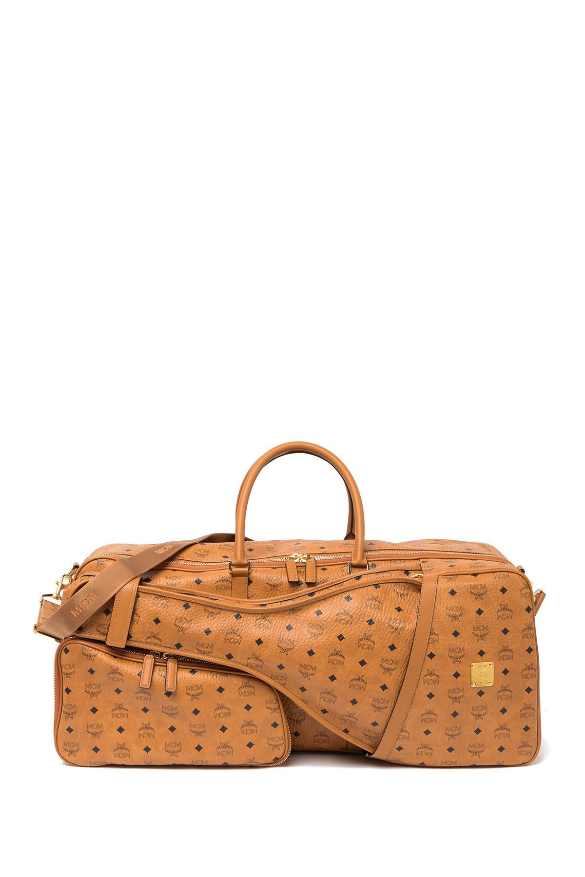 MCM Brown Visetos Coated Canvas with Pouch Crossbody Bag at 1stDibs