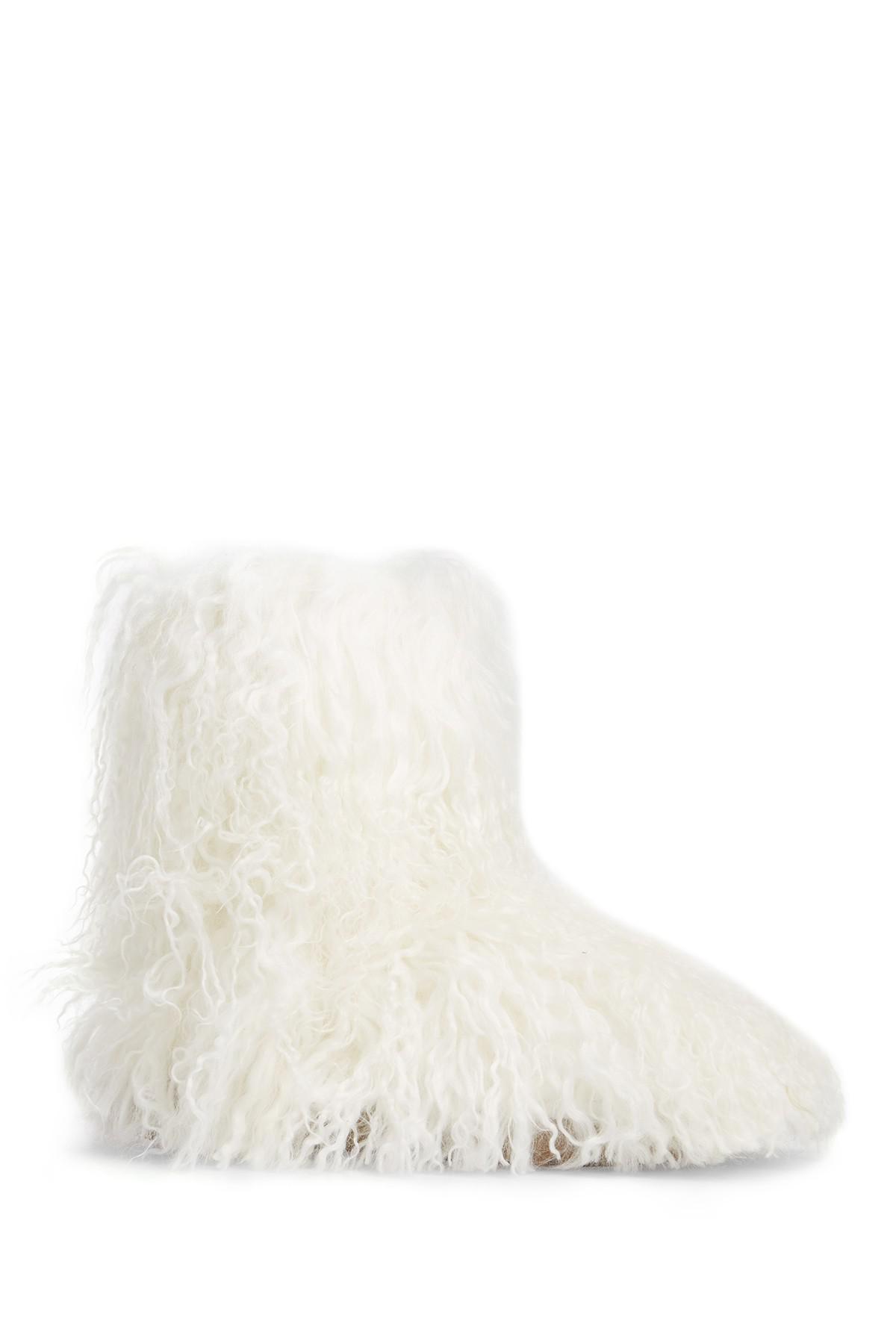 UGG Wool Fluff Momma Mongolian Genuine Sheepskin Boot in White | Lyst