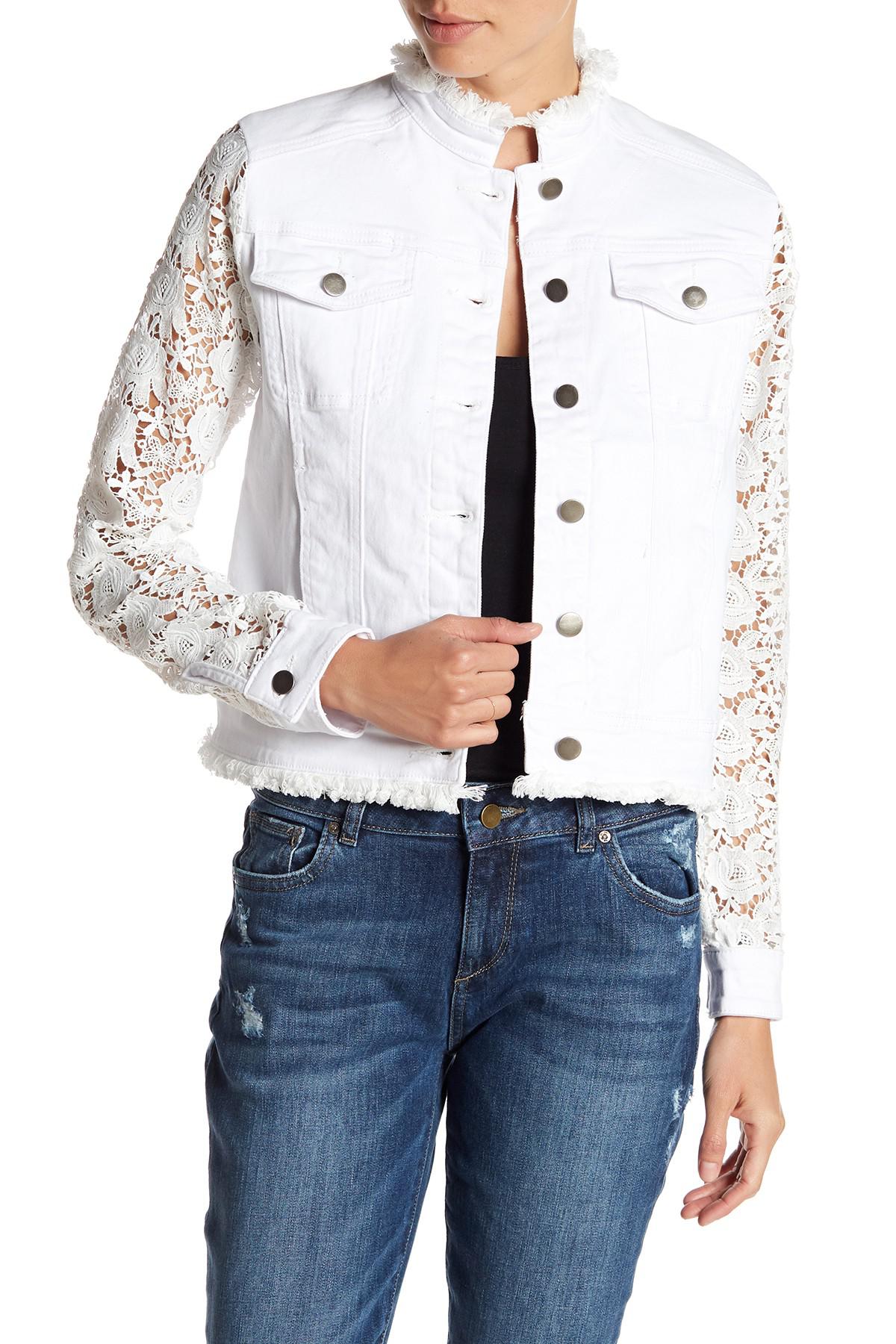 White lace 2025 denim jacket