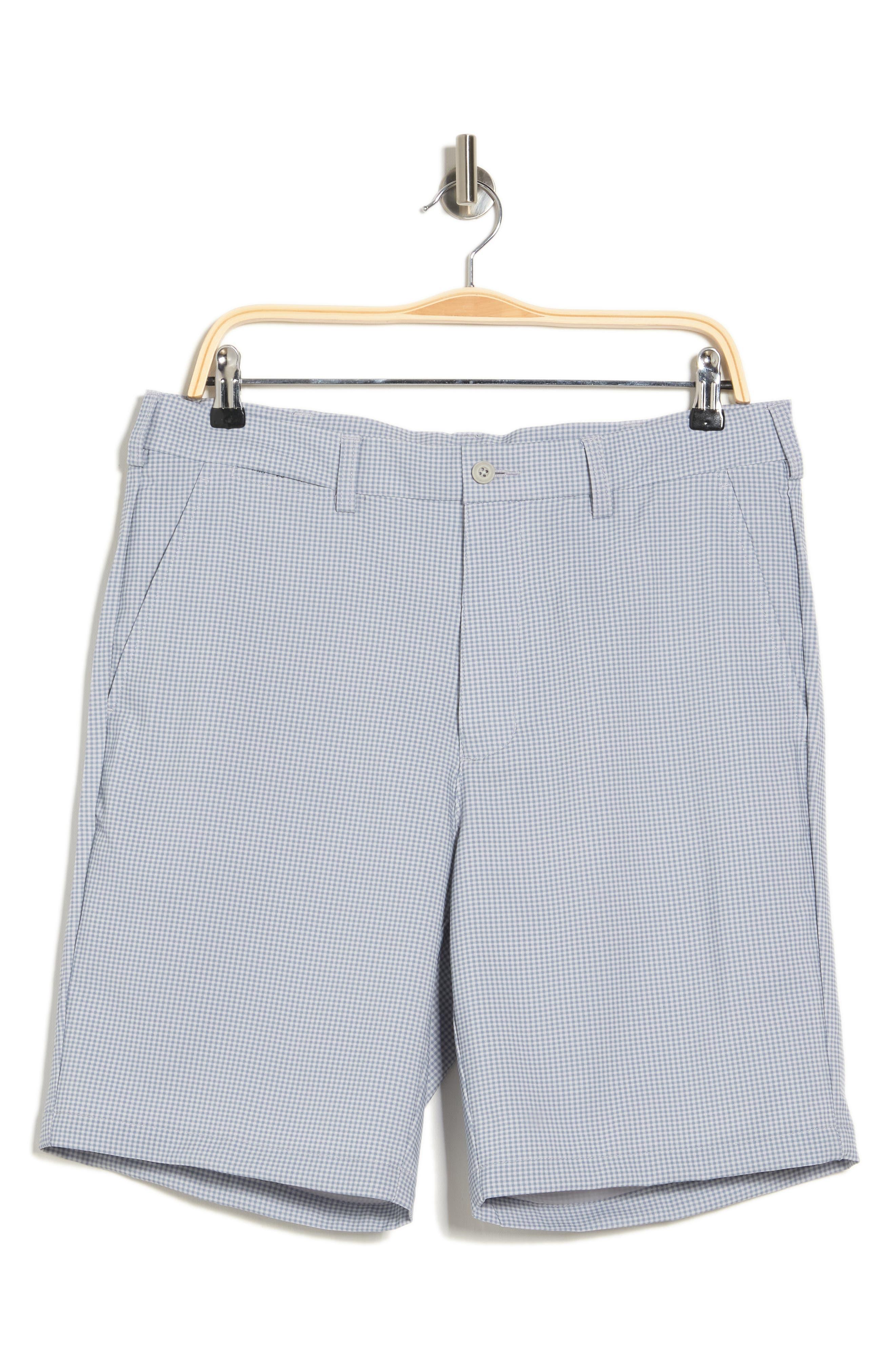 PGA TOUR Micro Gingham Printed Golf Shorts In Tradewinds At