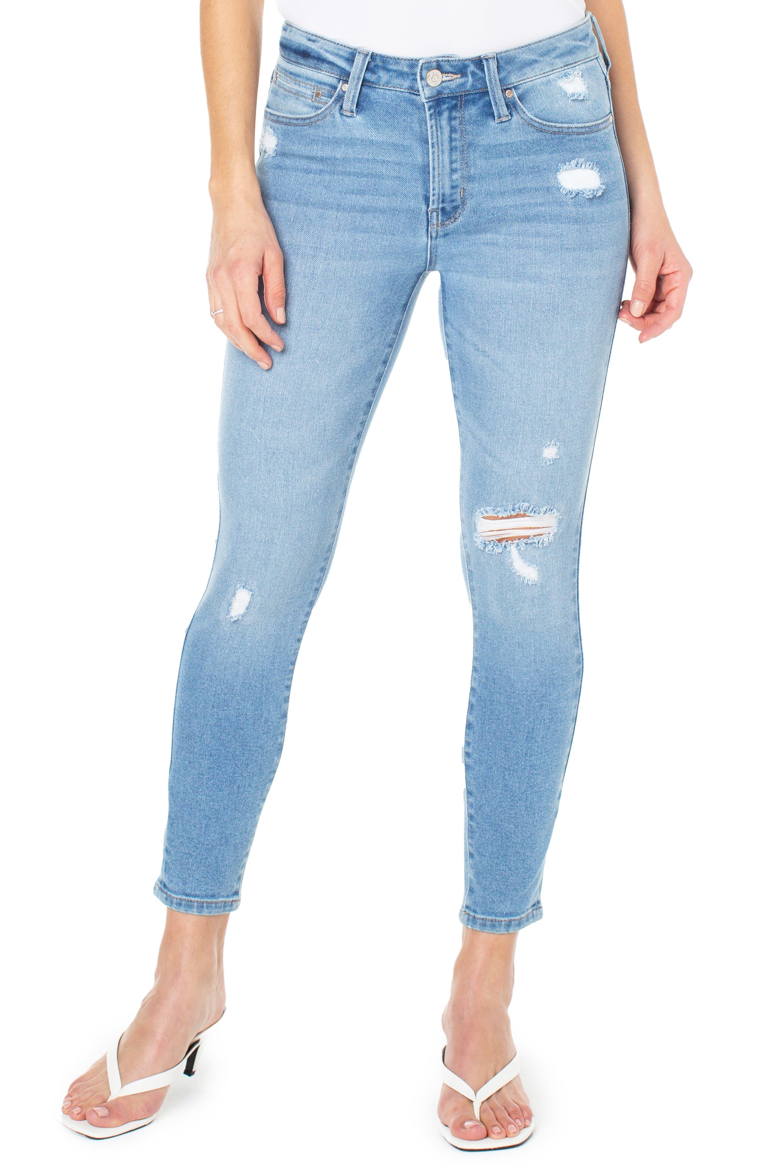 Rachel Roy Mid Rise 27" Inseam Ankle Skinny Jeans in Blue | Lyst
