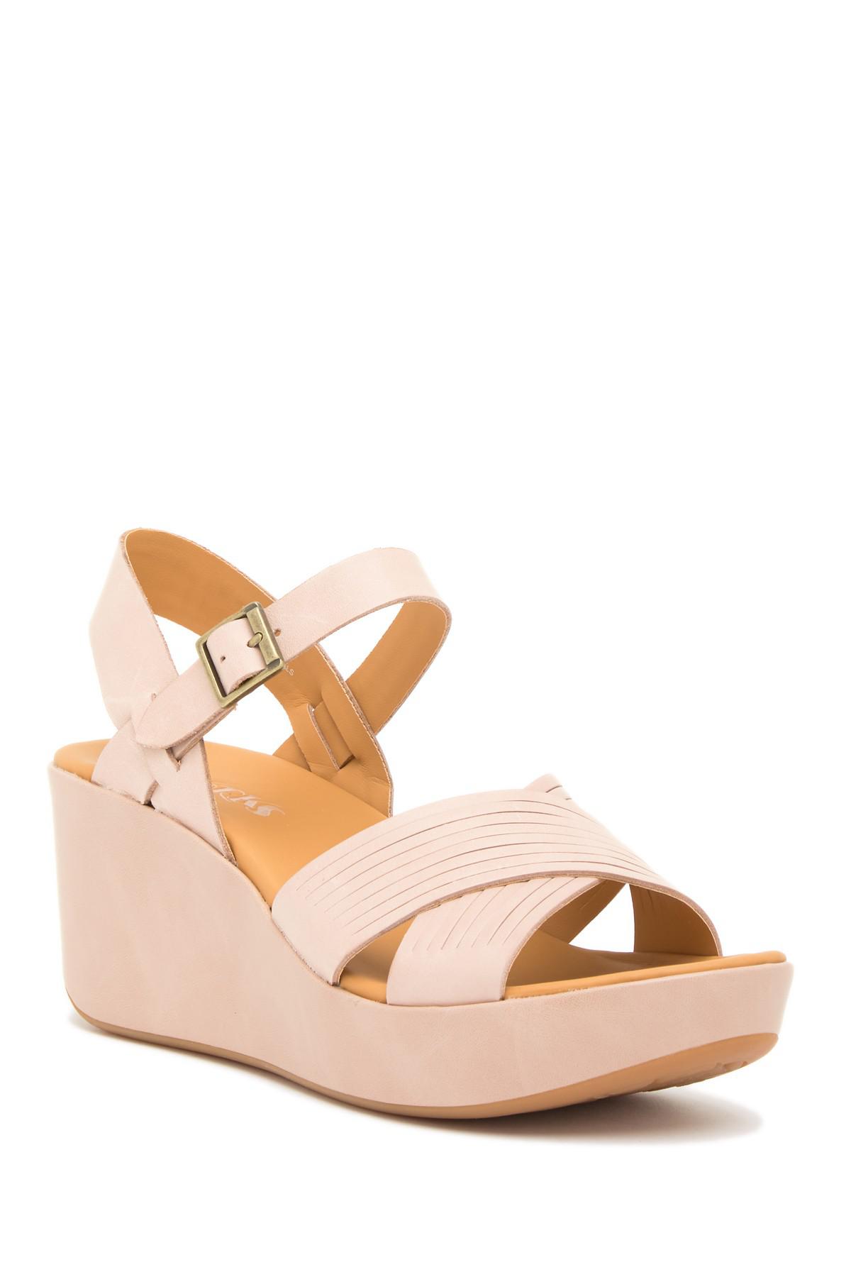 KorkEase Leather Martinique Wedge Sandal in Pink Lyst