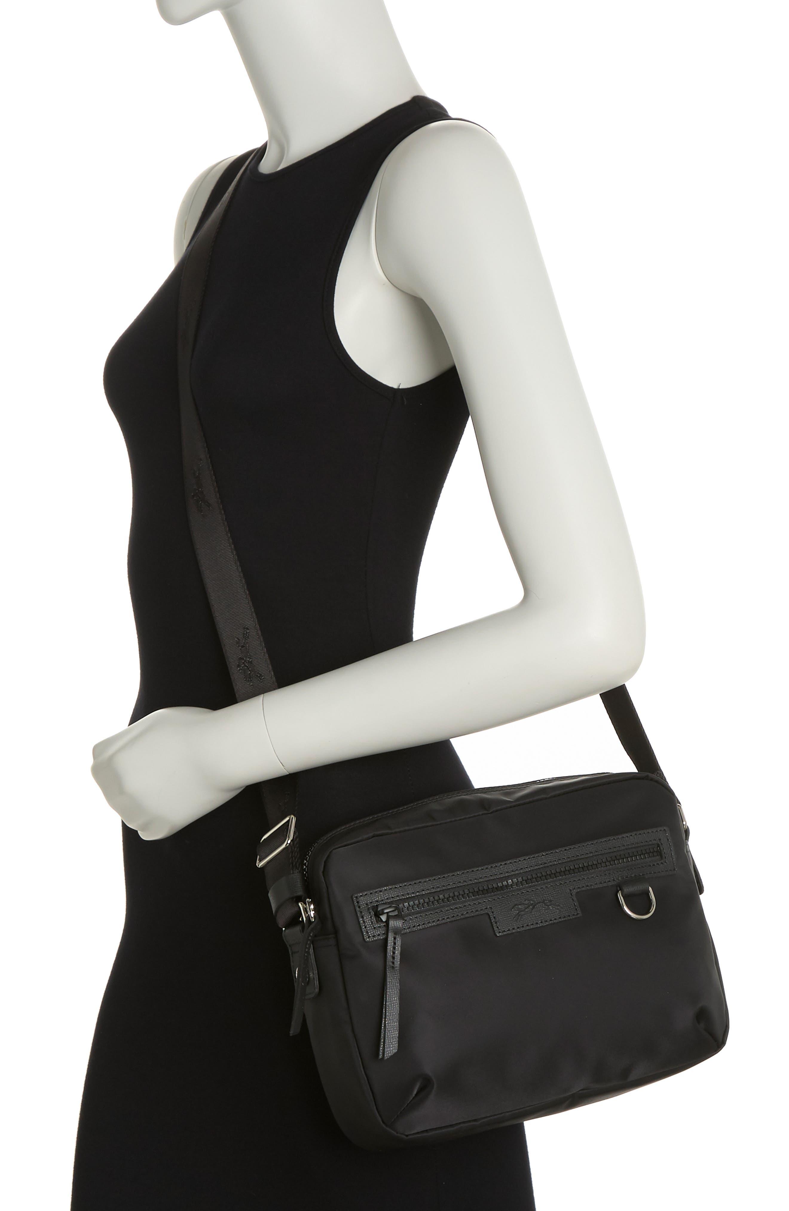 Longchamp Neoprene Medium Camera Crossbody Bag in Black