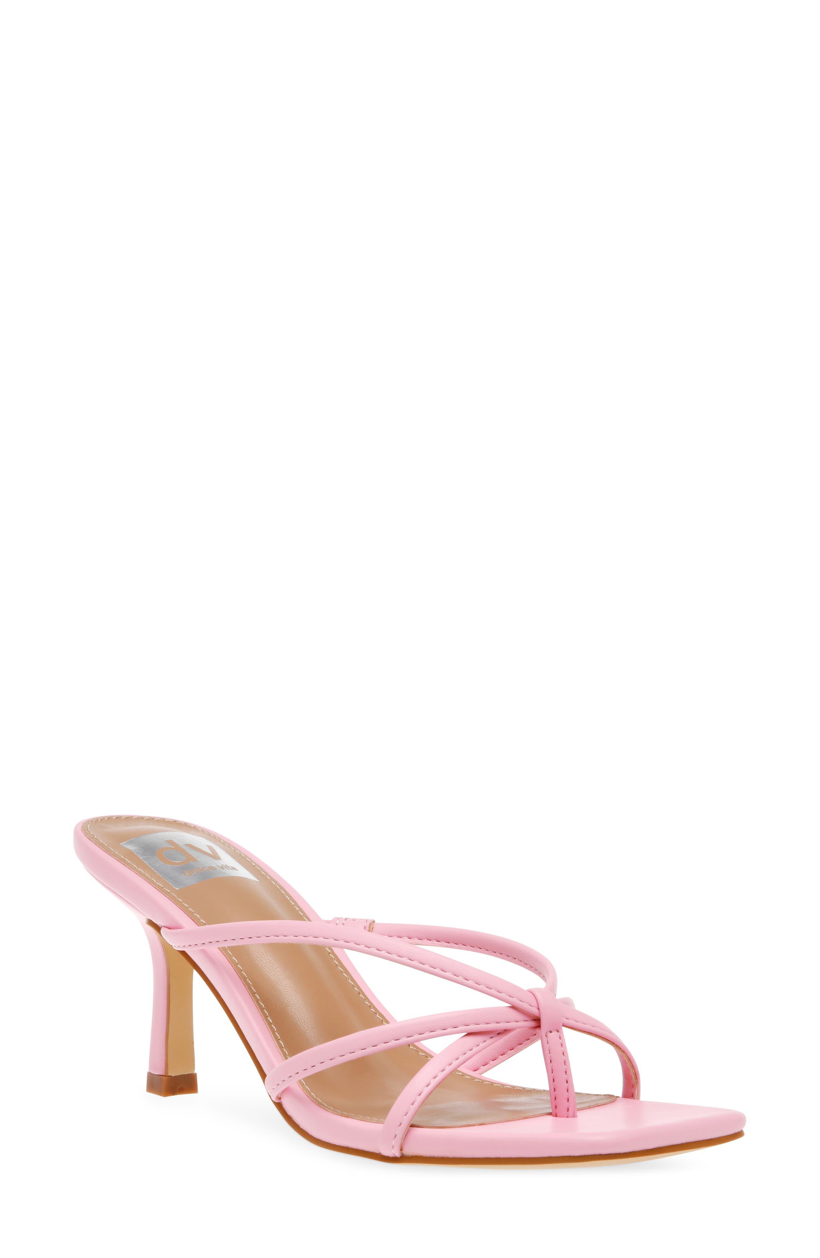 Baby Pink Rose Spiral High Heeled Sandals | PrettyLittleThing KSA
