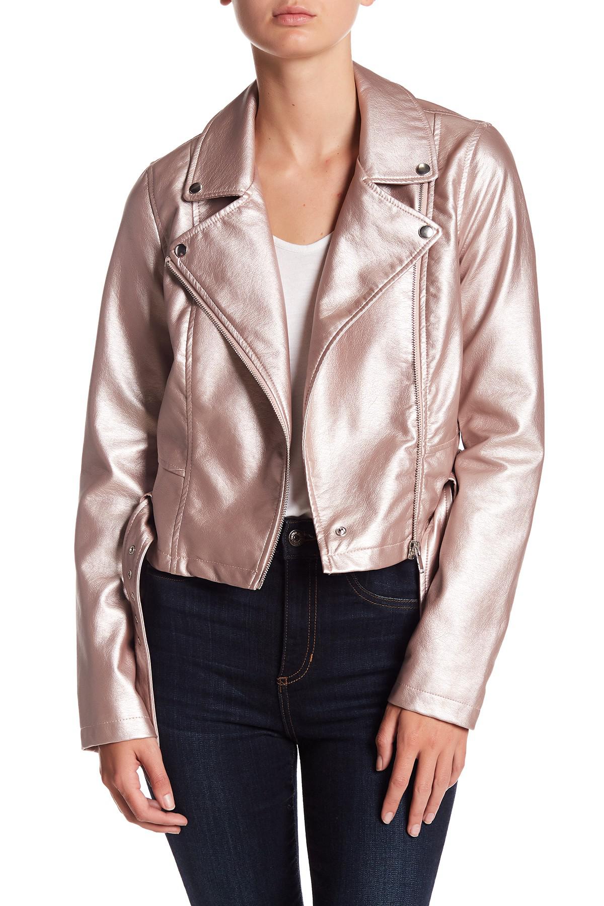 Metallic Pink Moto Jacket Lyst